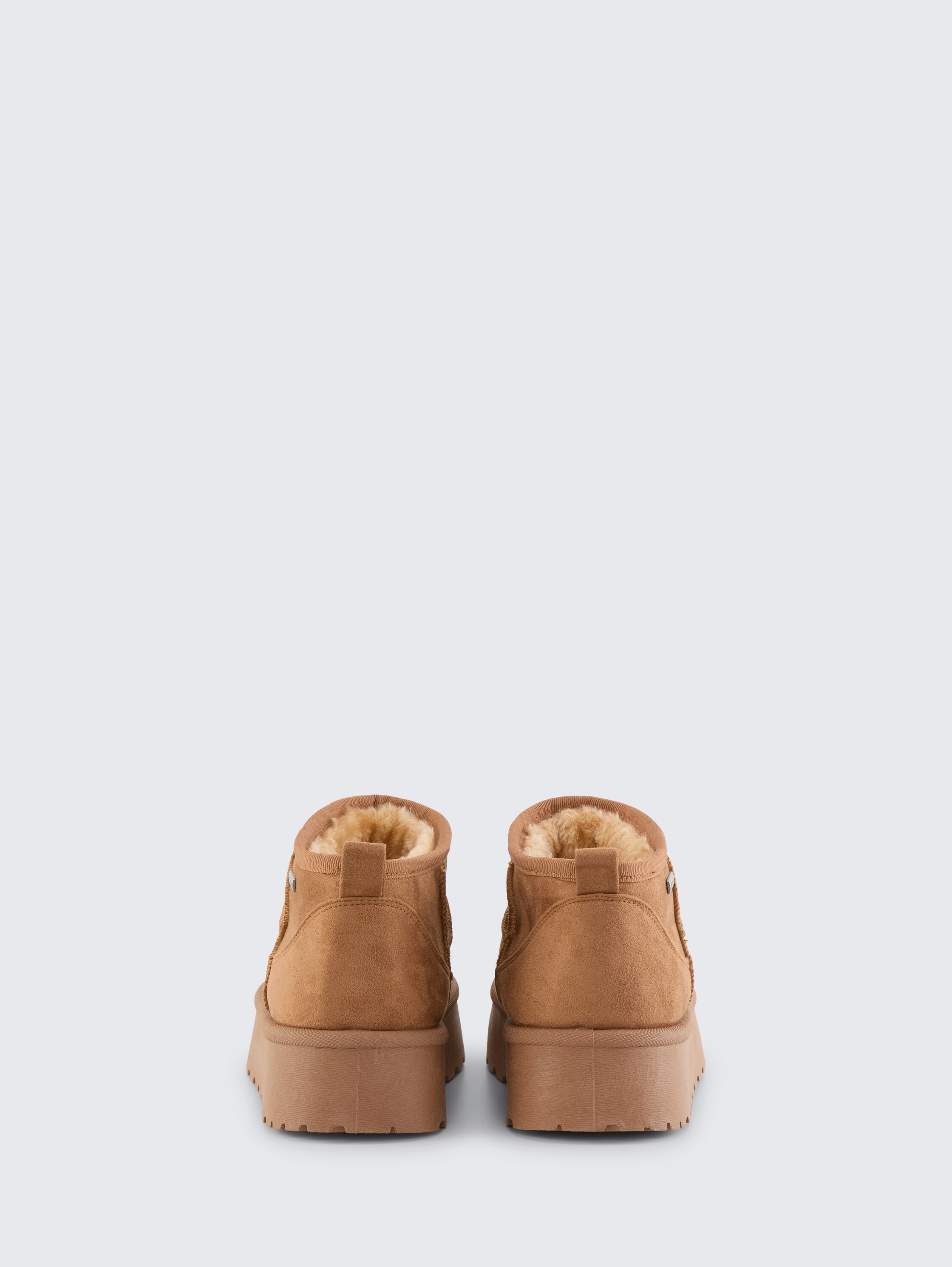 Gevoerde sneeuw enkellaarsjes met plateauzool - hazel - 