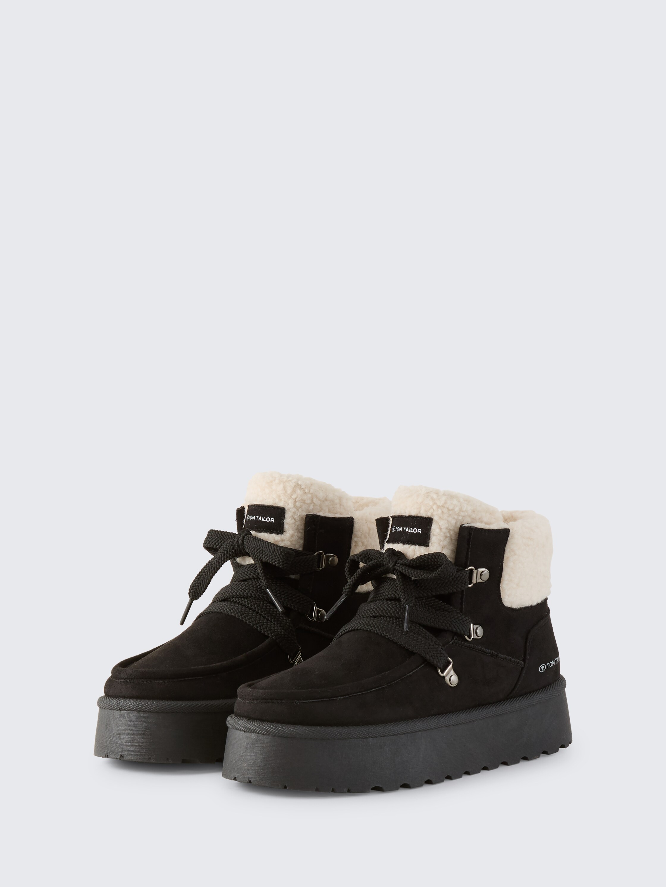 Bottines de neige fourrées avec semelle compensée - black_1 - 