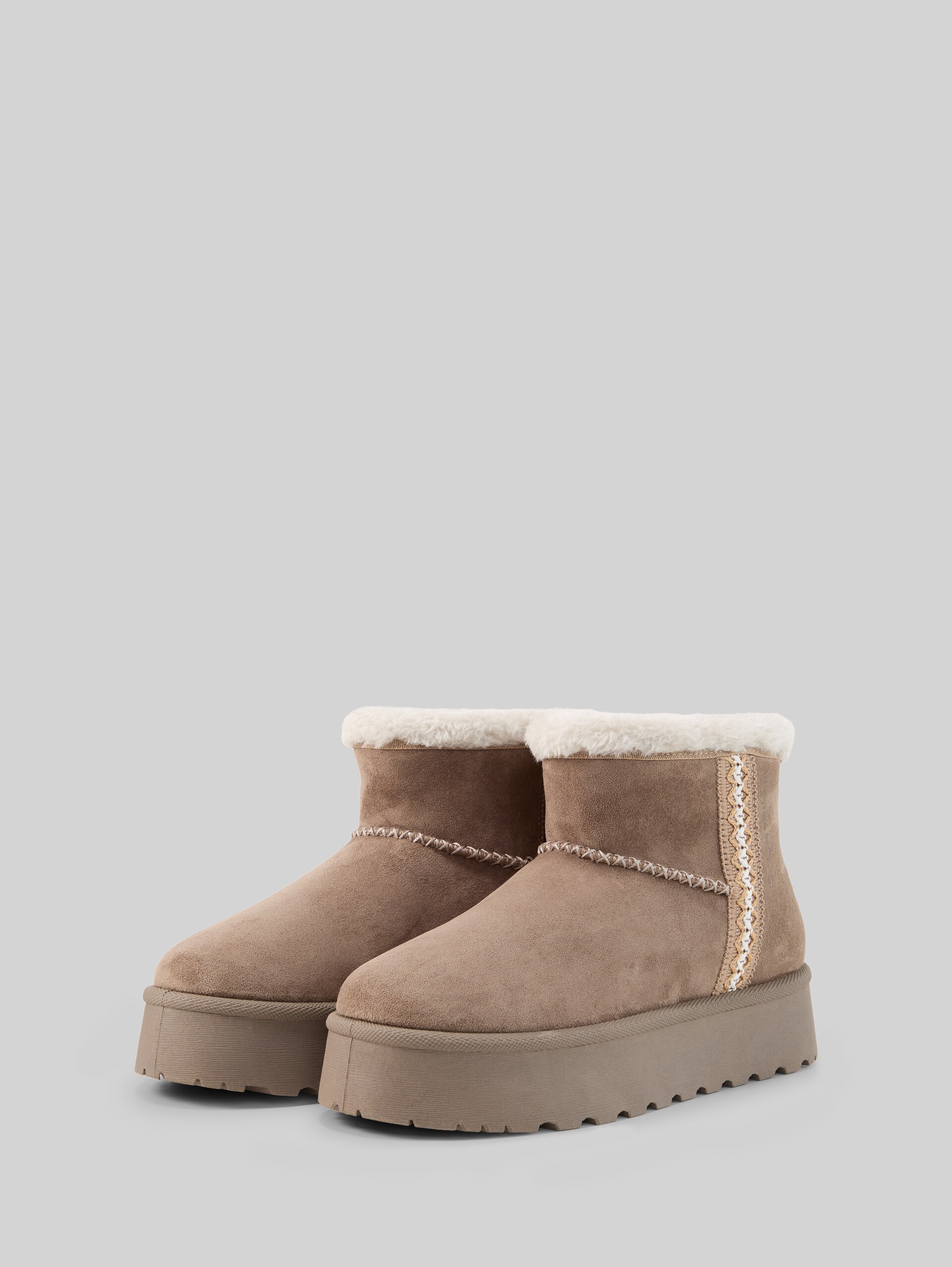 Bottines de neige brodées - mud - vue latérale du produit
