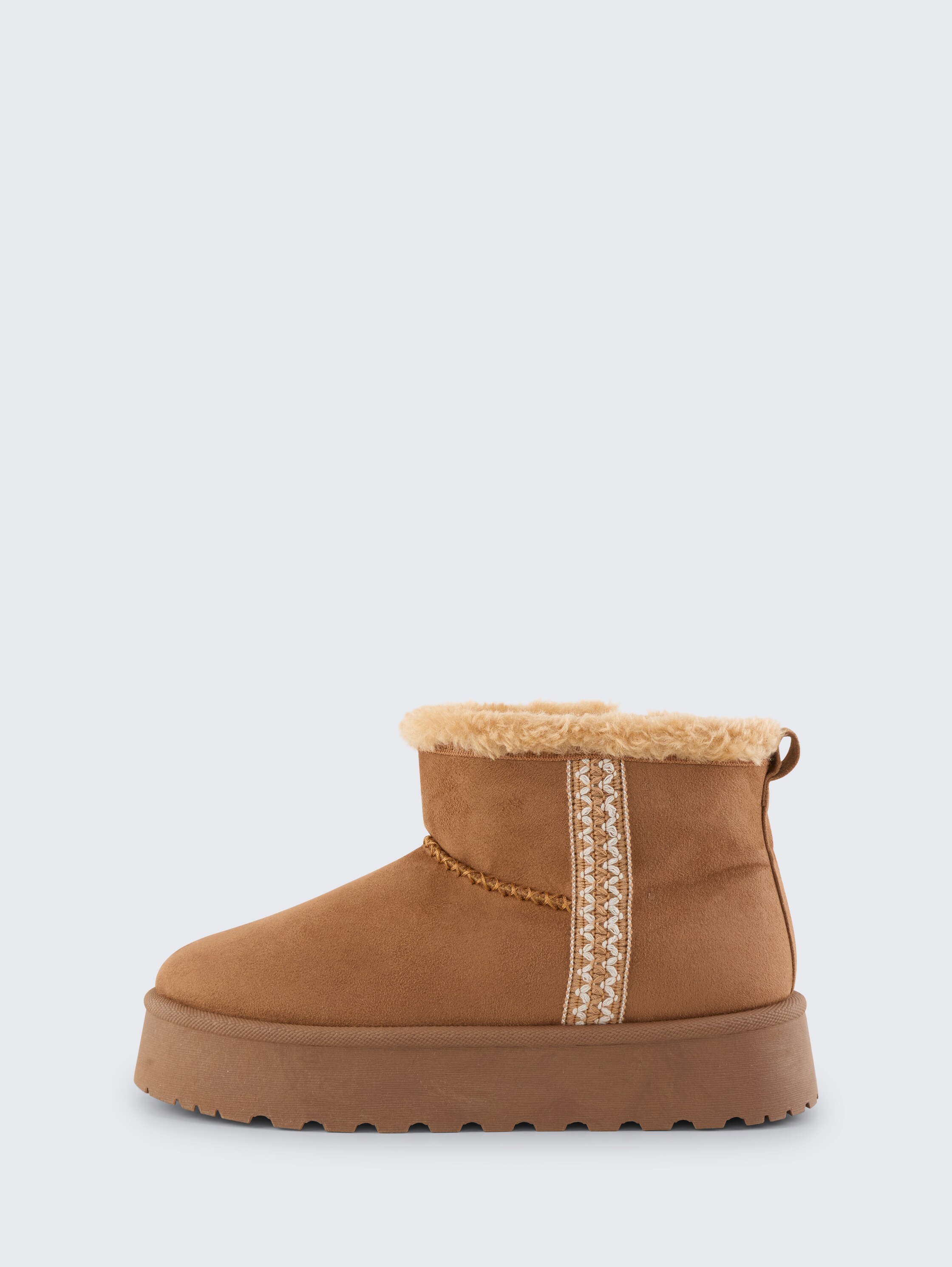 Gefütterte Schneestiefeletten mit Plateau-Sohle - hazel - 