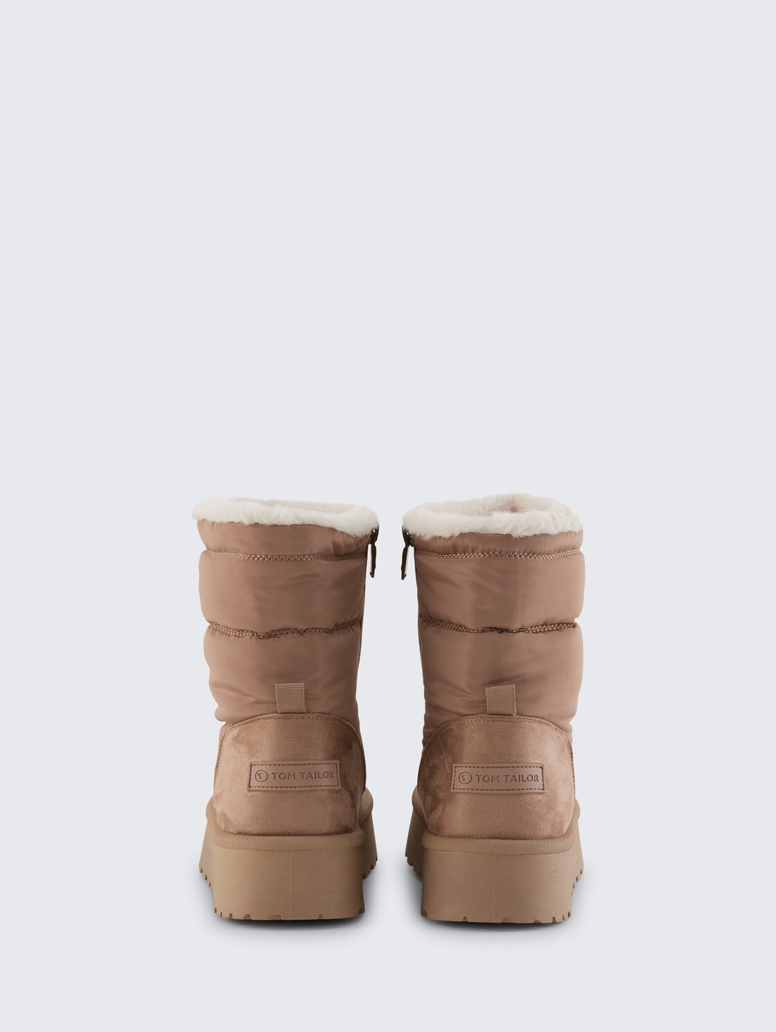 Gefütterte Schneestiefel mit Wattierung - beige - Produkt-Rückansicht