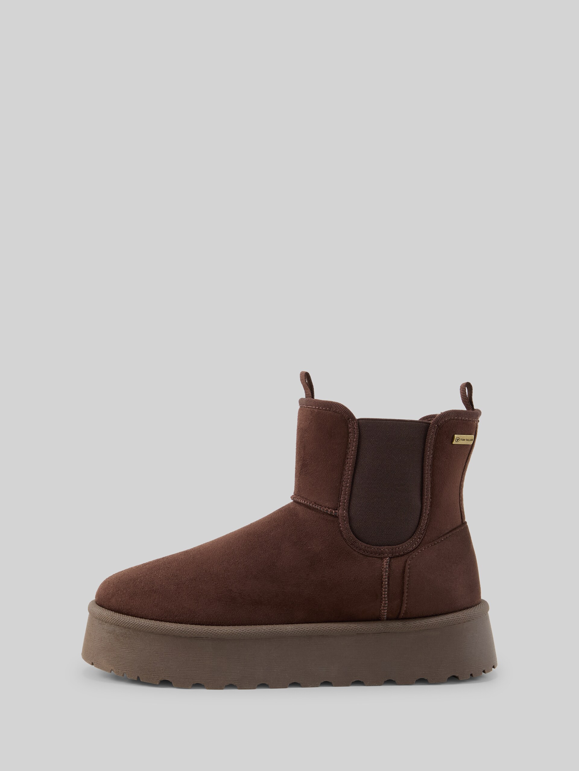 Bottines de neige à semelle compensée - mokka - vue latérale du produit
