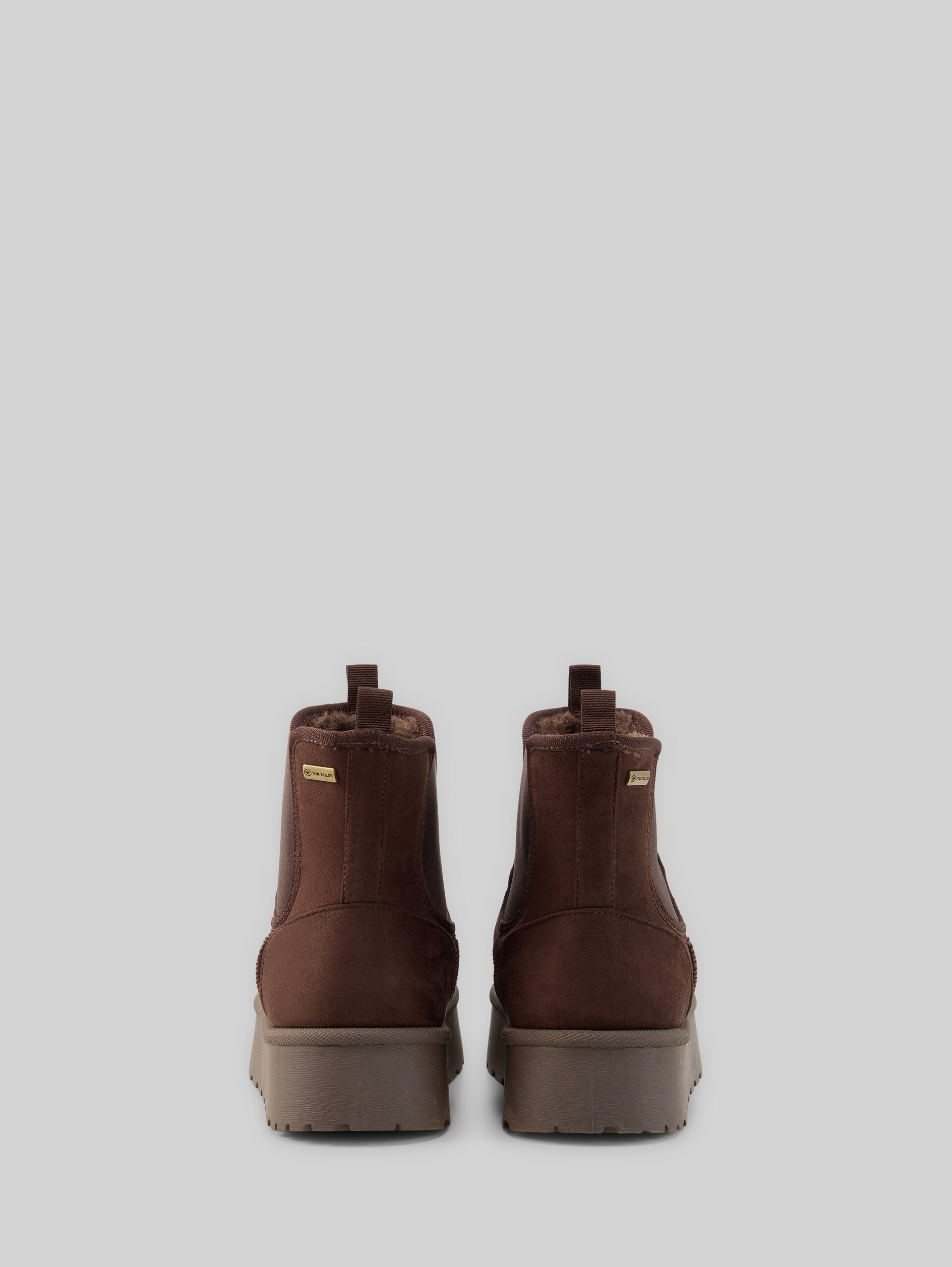 Bottines de neige à semelle compensée - mokka - Vue arrière du produit