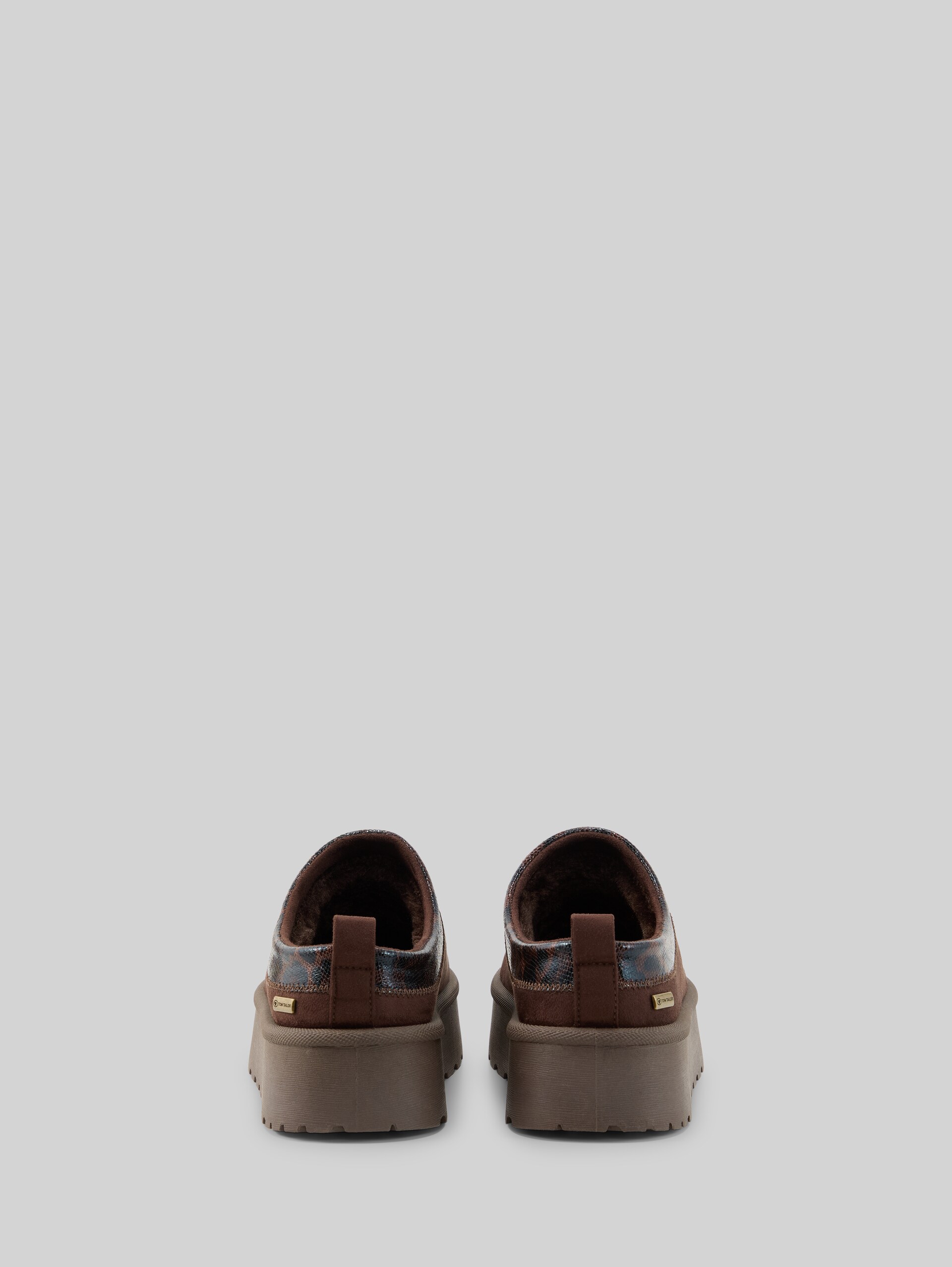 Mocassins doublés à semelle compensée - mokka - Vue arrière du produit