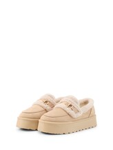 Geselecteerd, Gevoerde instappers met plateauzool door Tom Tailor, beige