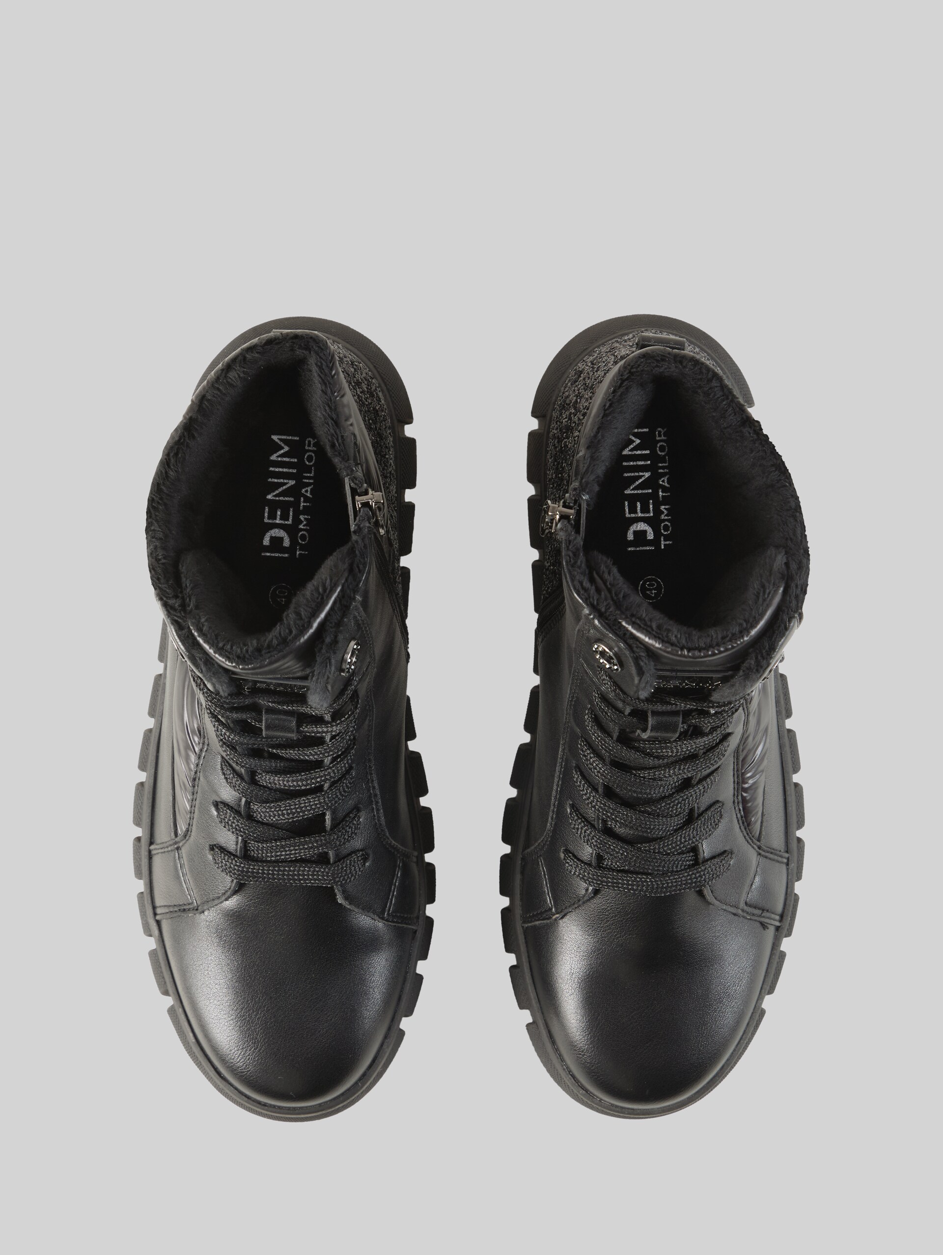Bottines en mélange de matières - black - Vue du produit du haut