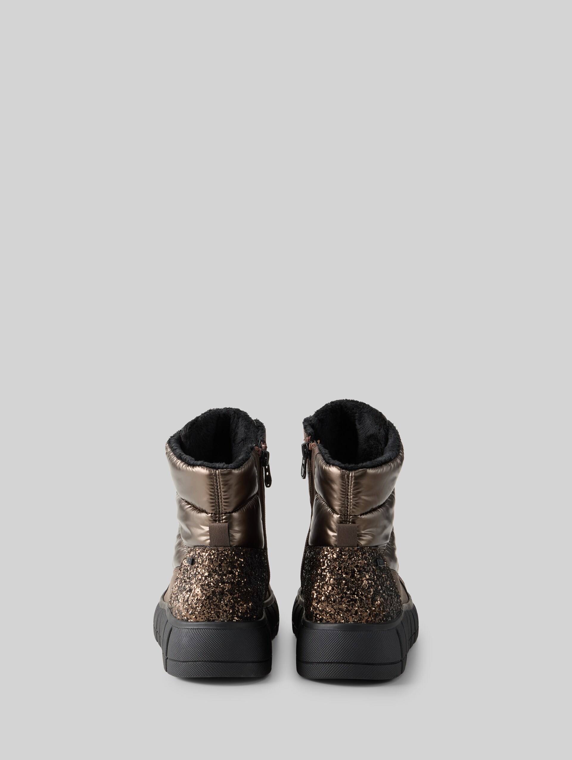 Bottines en mélange de matières - mokka - Vue arrière du produit