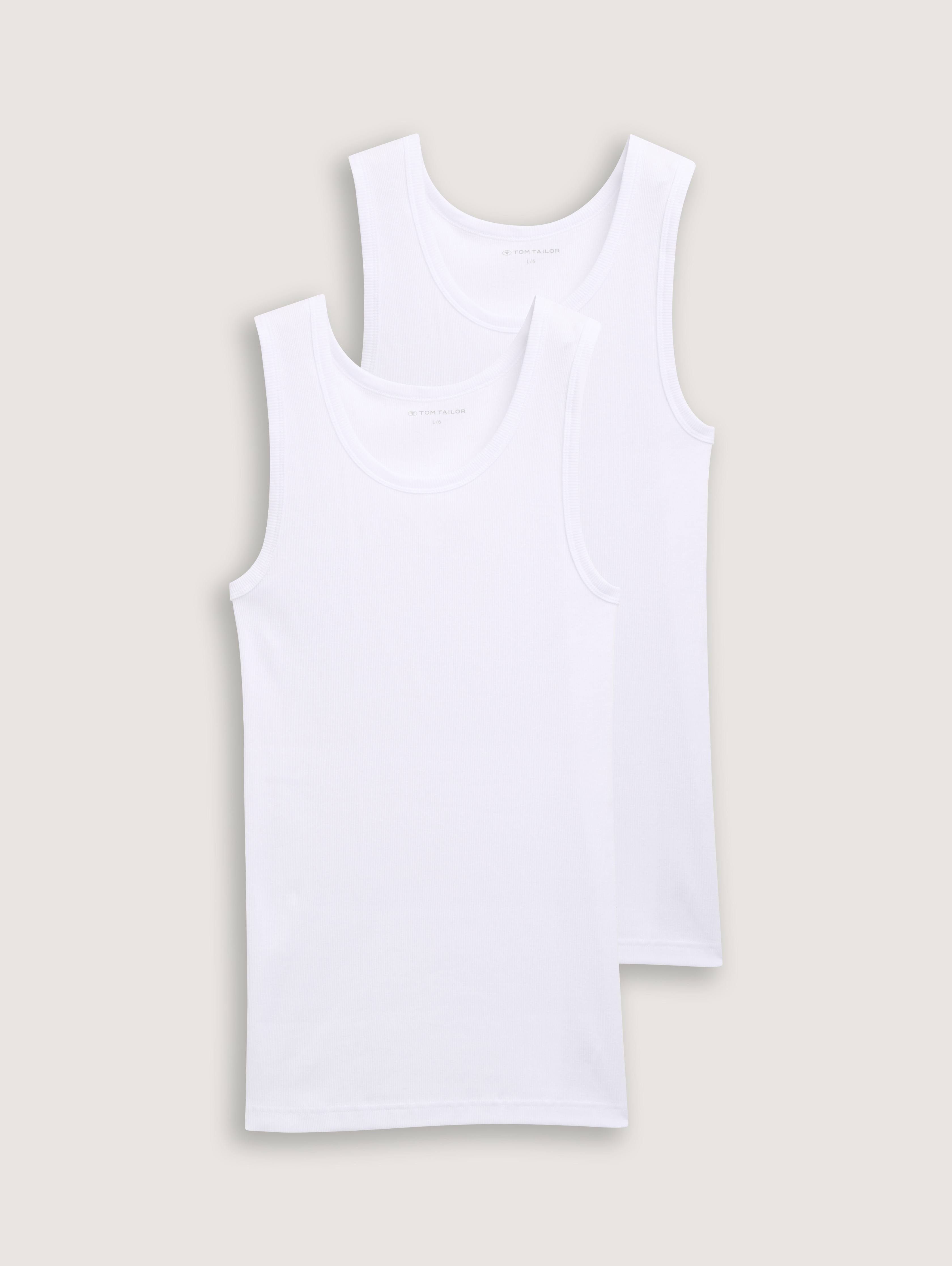 Tanktops mit Rippstruktur im 2er-Pack von Men, white