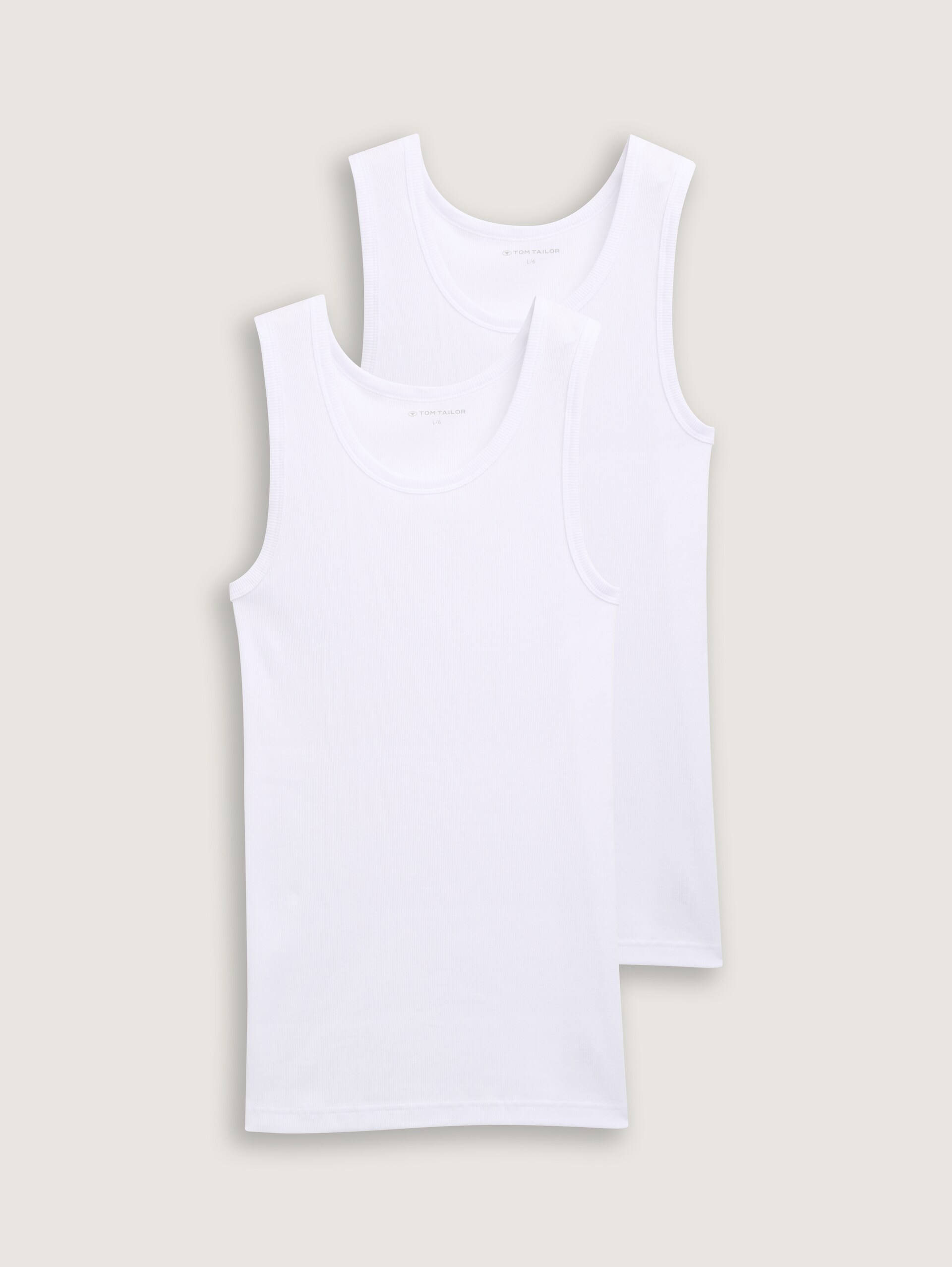 Tanktops met ribstructuur in een 2-pack - white - Product vooraanzicht
