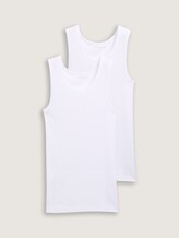 Tanktops mit Rippstruktur im 2er-Pack - white - Vorder-Produkt-Ansicht