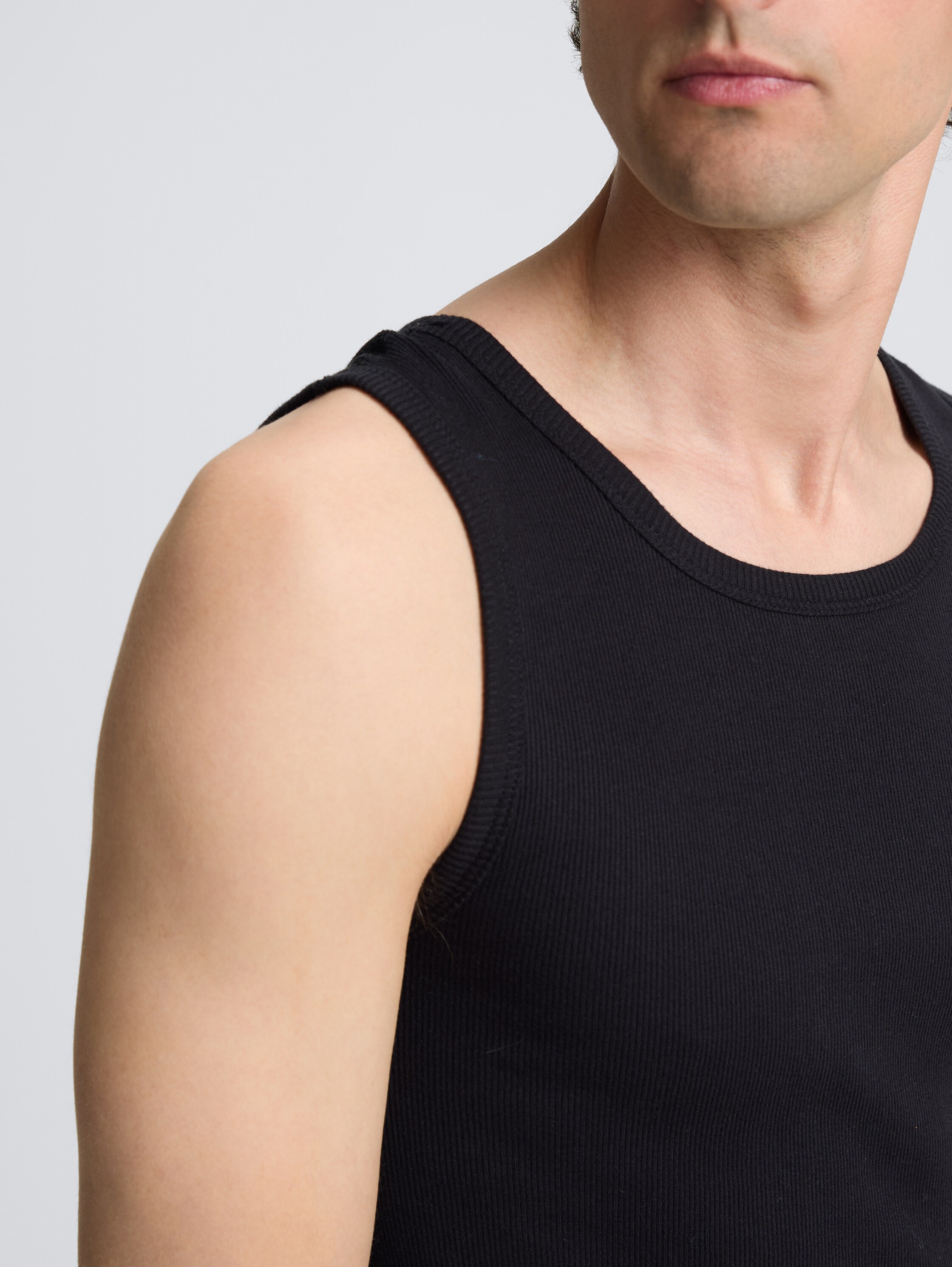 Tanktops mit Rippstruktur im 2er-Pack - black_uni - 