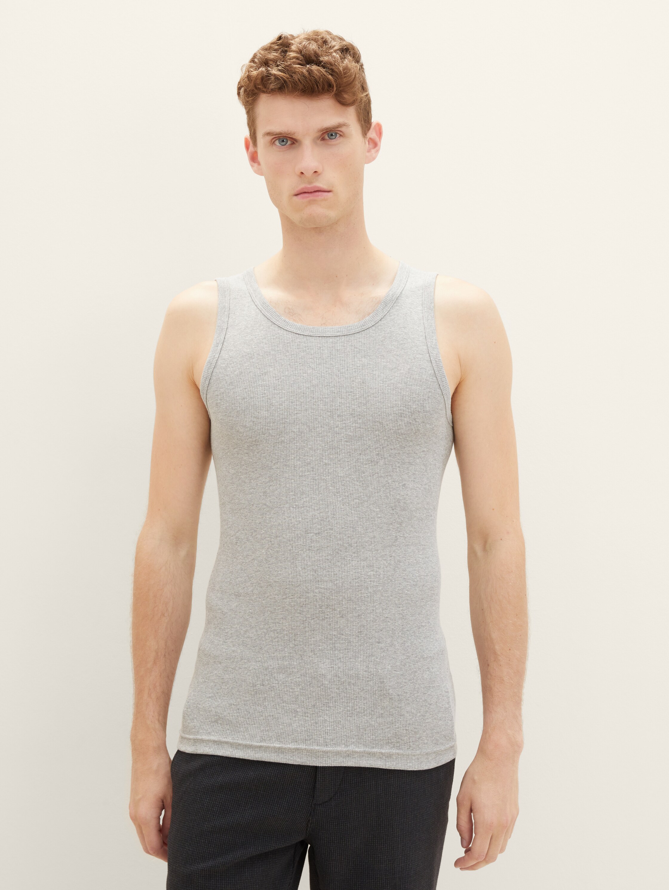 Tanktops met geribbelde structuur in een 2-pack - greymediummelange - 