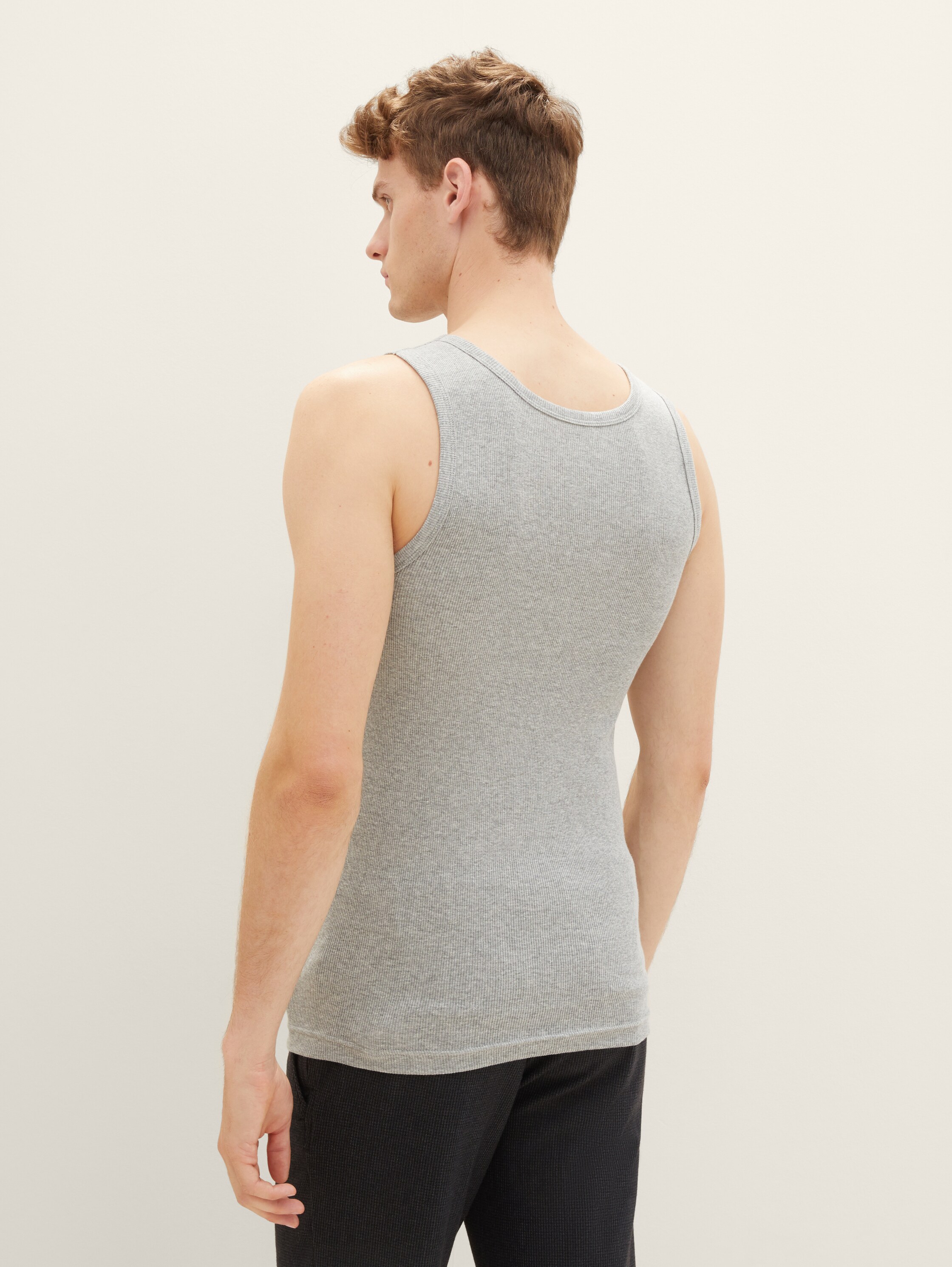 Tanktops met geribbelde structuur in een 2-pack - greymediummelange - 