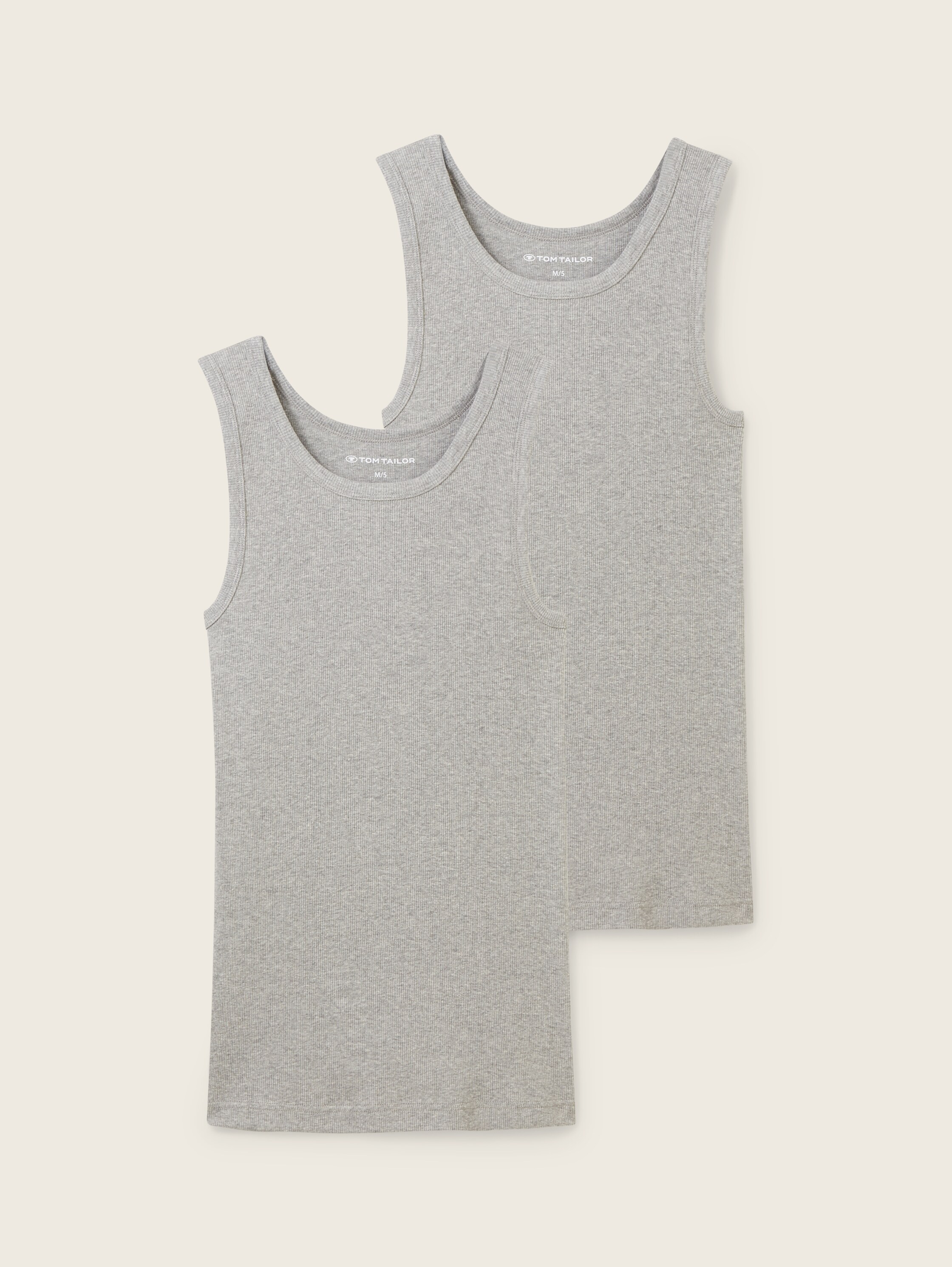 Tanktops met geribbelde structuur in een 2-pack - greymediummelange - 
