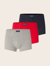 Kurze Boxershorts im 3er-Pack - melange-red-navy - Vorder-Produkt-Ansicht