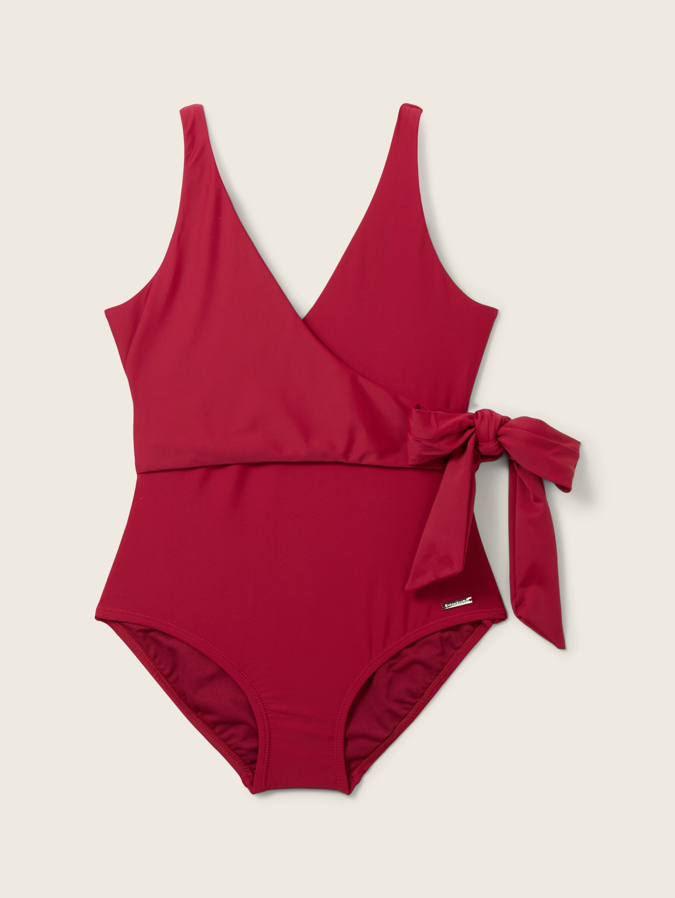 Badeanzug mit Wickeldetail - Wine Red