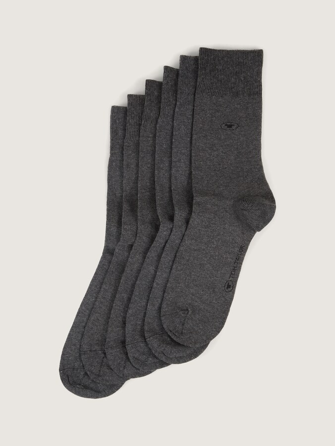 Socks in a 6-pack by Men, anthracite melange