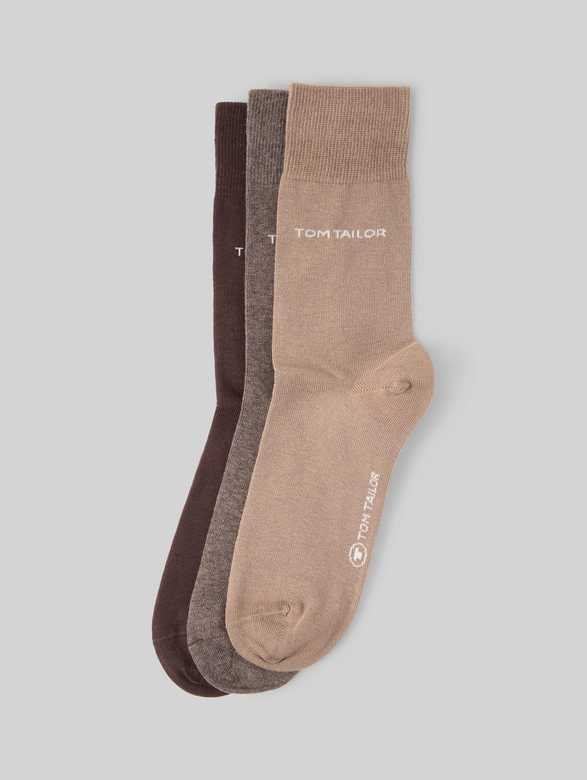 Sokken in een set van 6 - warm brown melange - zijaanzicht product