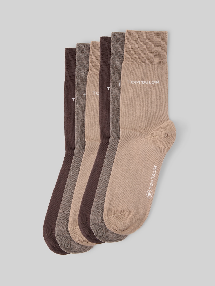 Socken im 6er-Pack von Men, warm brown melange