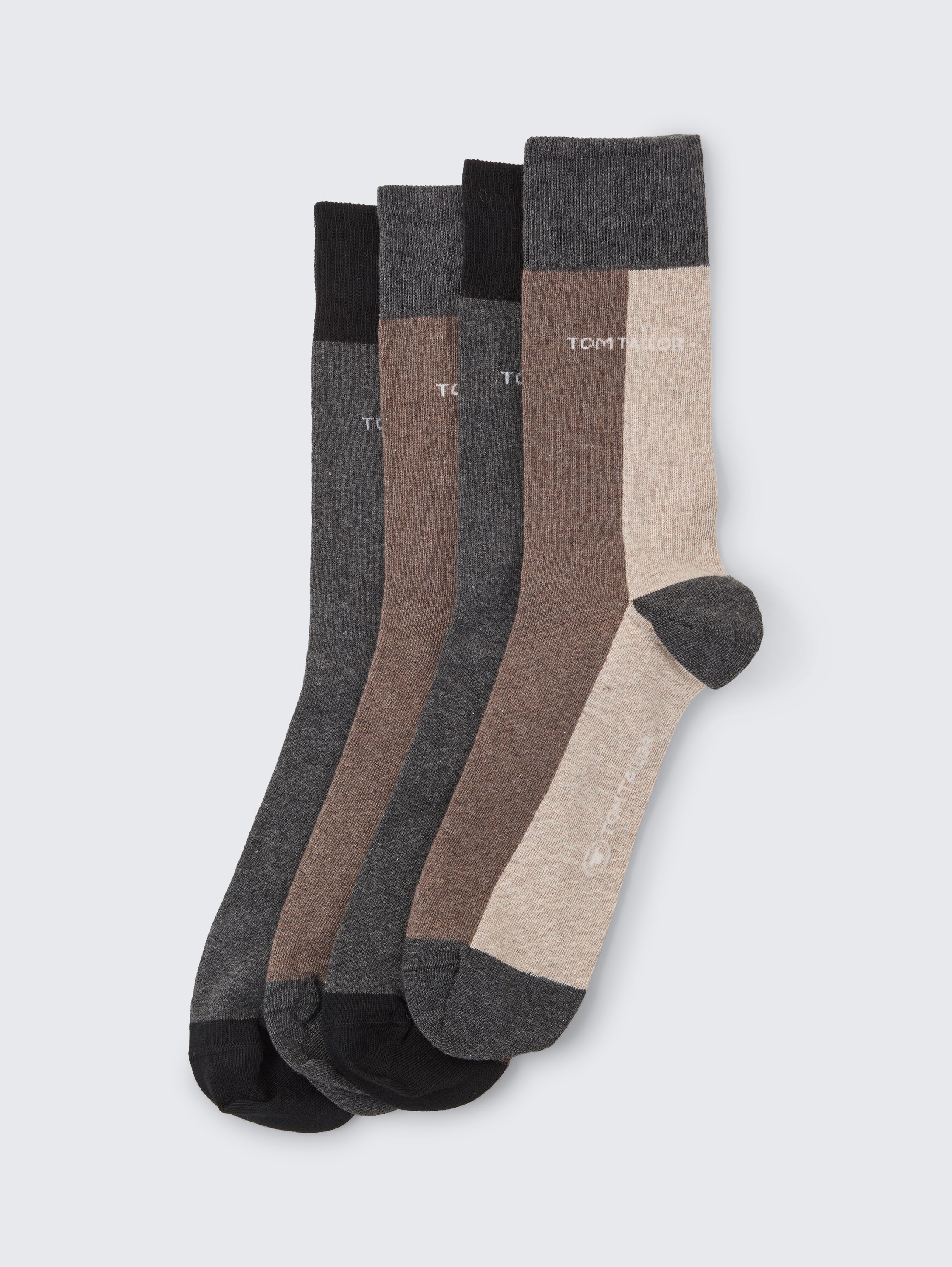 Sokken in een 4-pack - beige - 