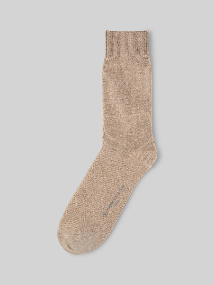 Socks with cashmere content by Men, stone