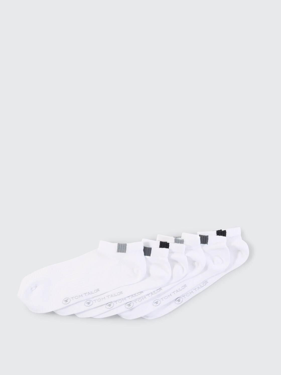 Sneakersocken im 6er-Pack - light grey melange - seitliche Produkt-Ansicht