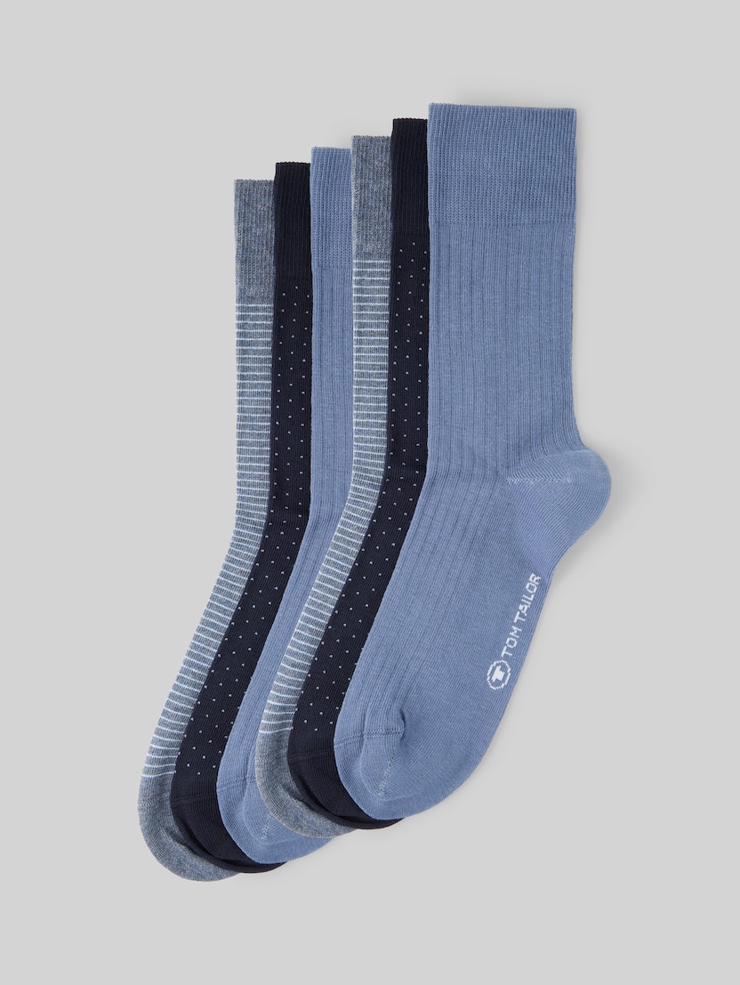 Sokken in een set van 6 met patroon door Men, dark navy