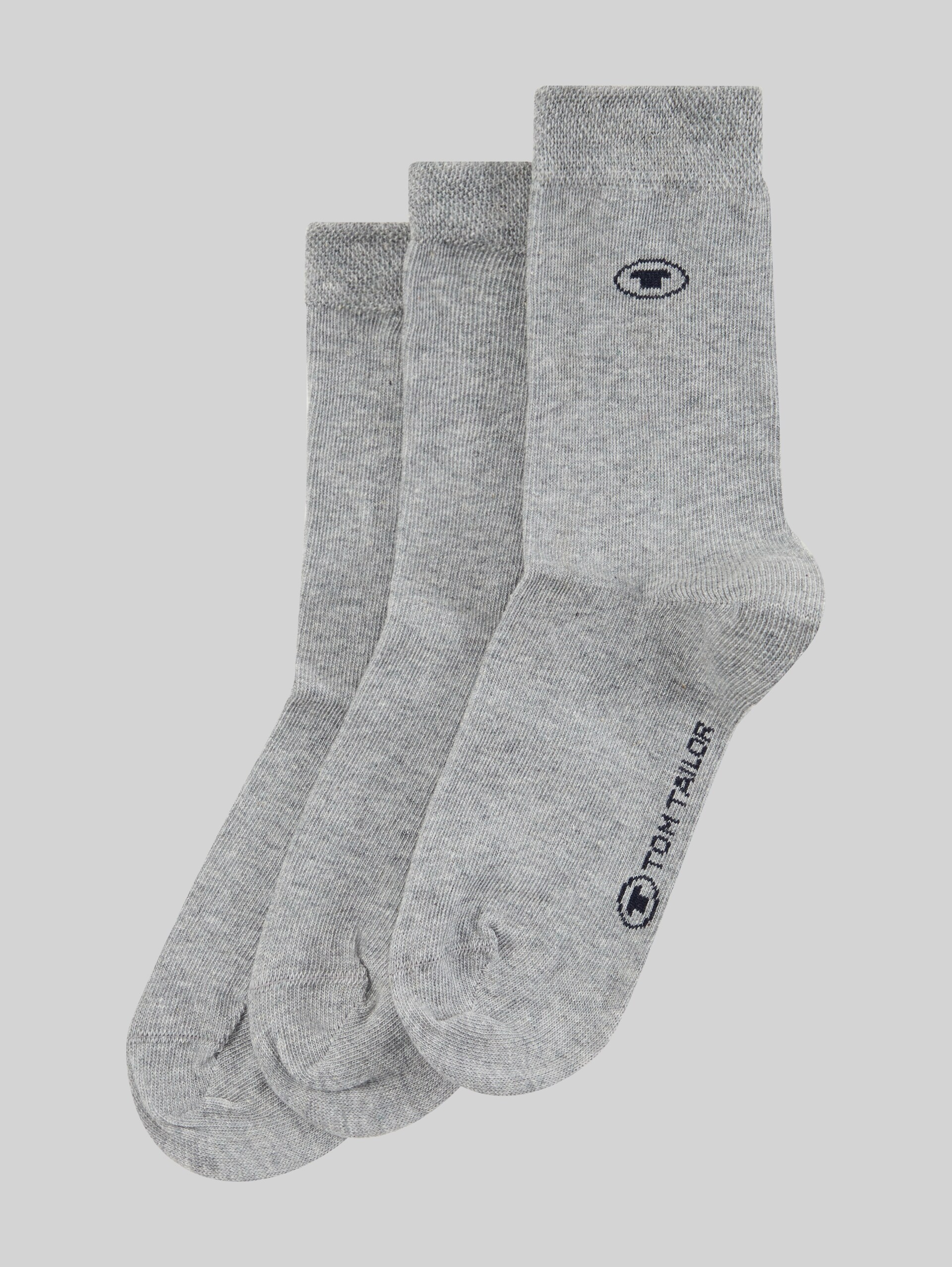 Socks in a set of 3 - light grey melange - side product view
