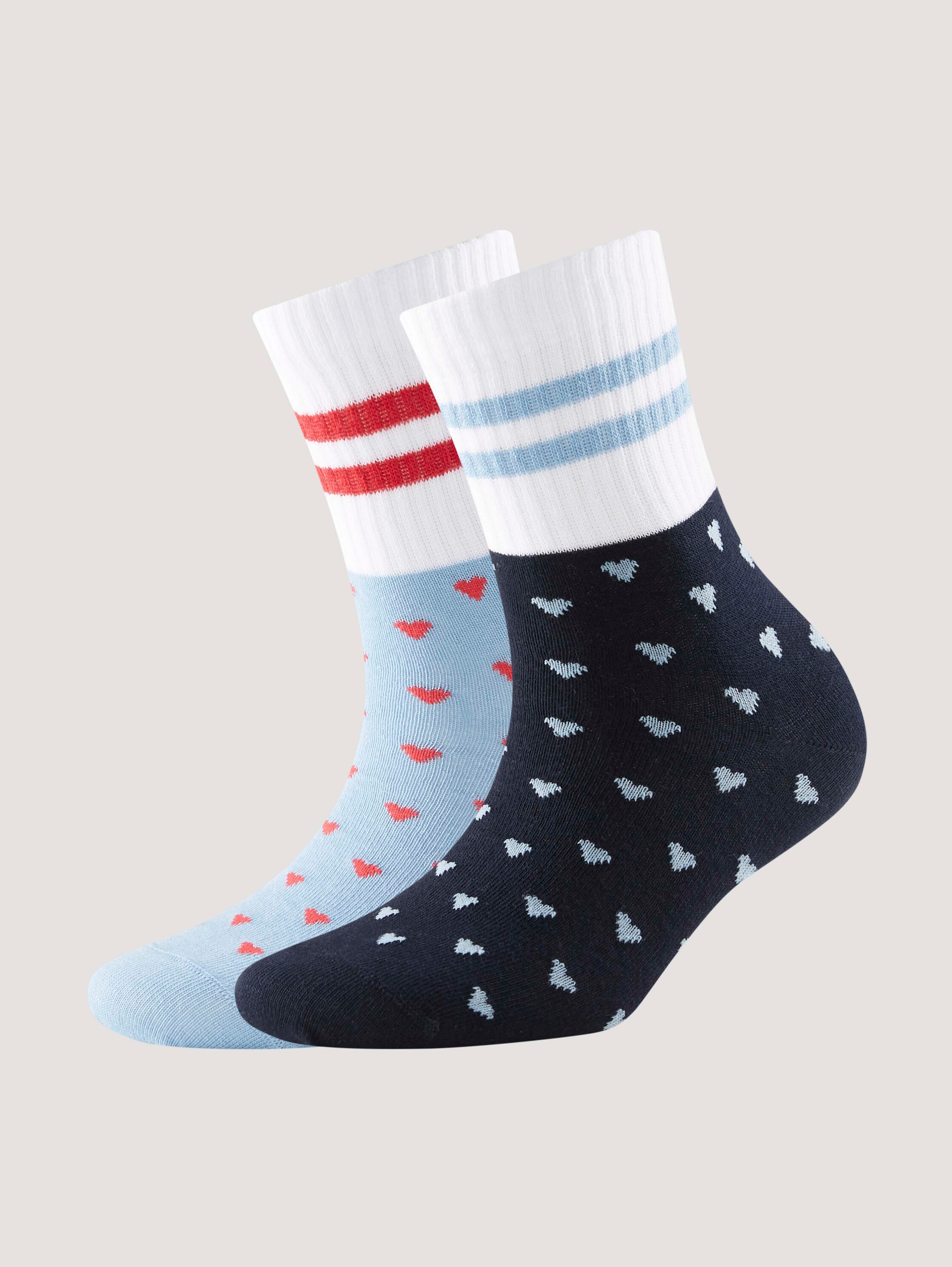 Sportsocken in modernen Farben mit Streifen - dark navy - seitliche Produkt-Ansicht