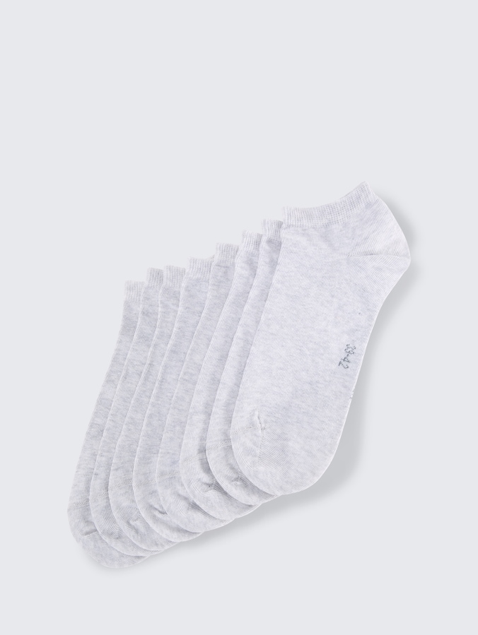 pack with 8 sneaker socks by Unisex, silver grey