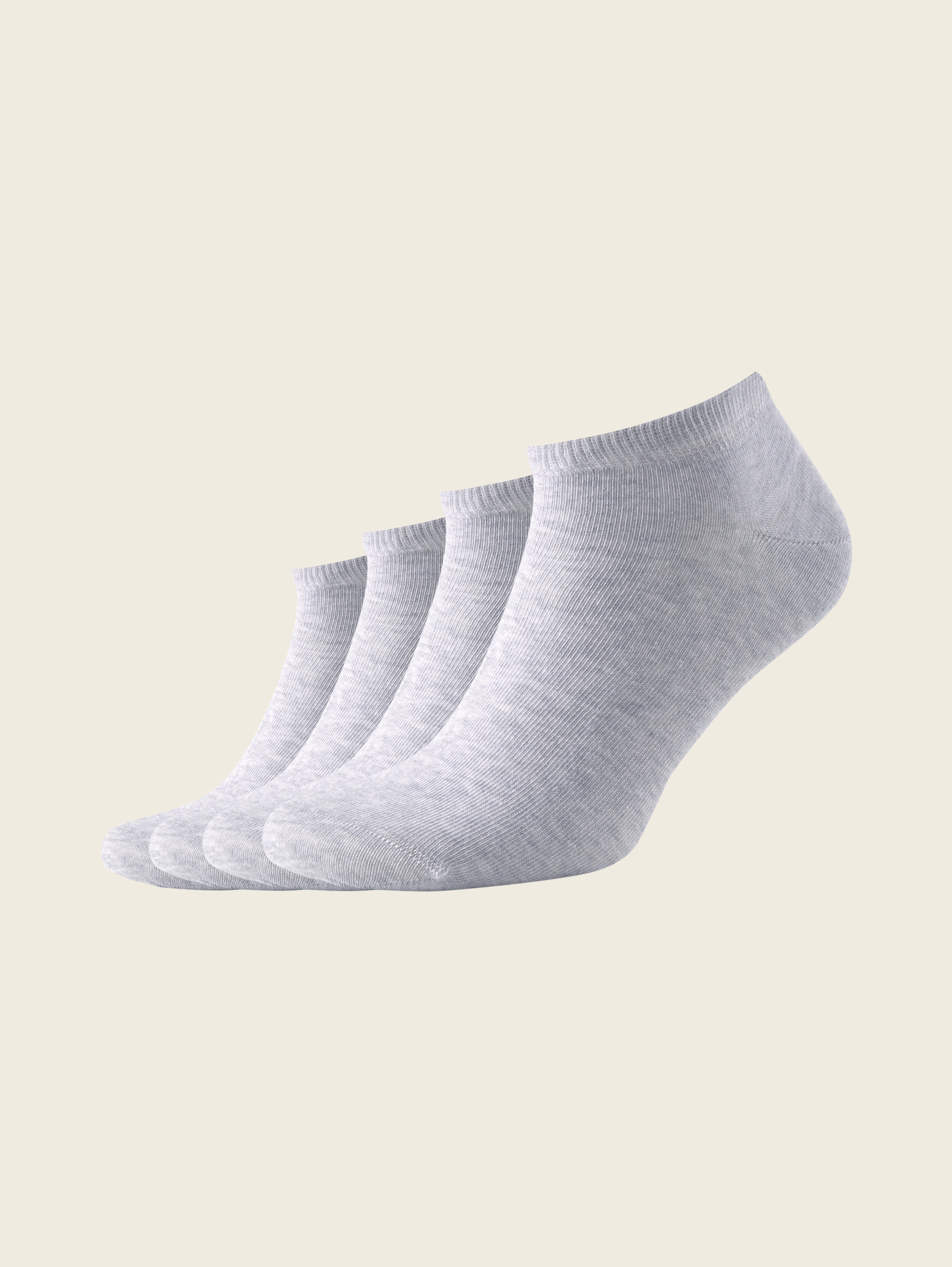 Four-pack sneaker socks by Unisex, silver grey