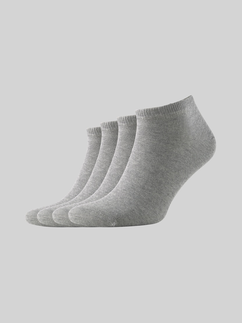 Four Pack Sneaker Sokken door Unisex, light grey melange