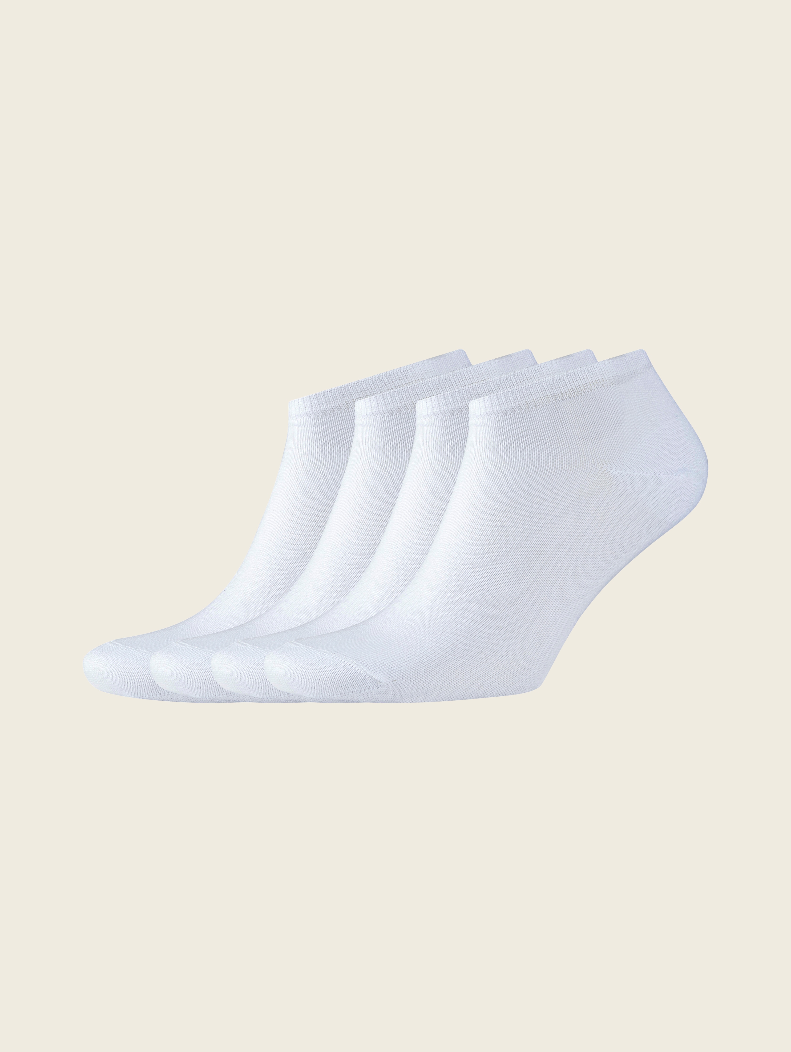 Four-pack sneaker socks by Unisex, white
