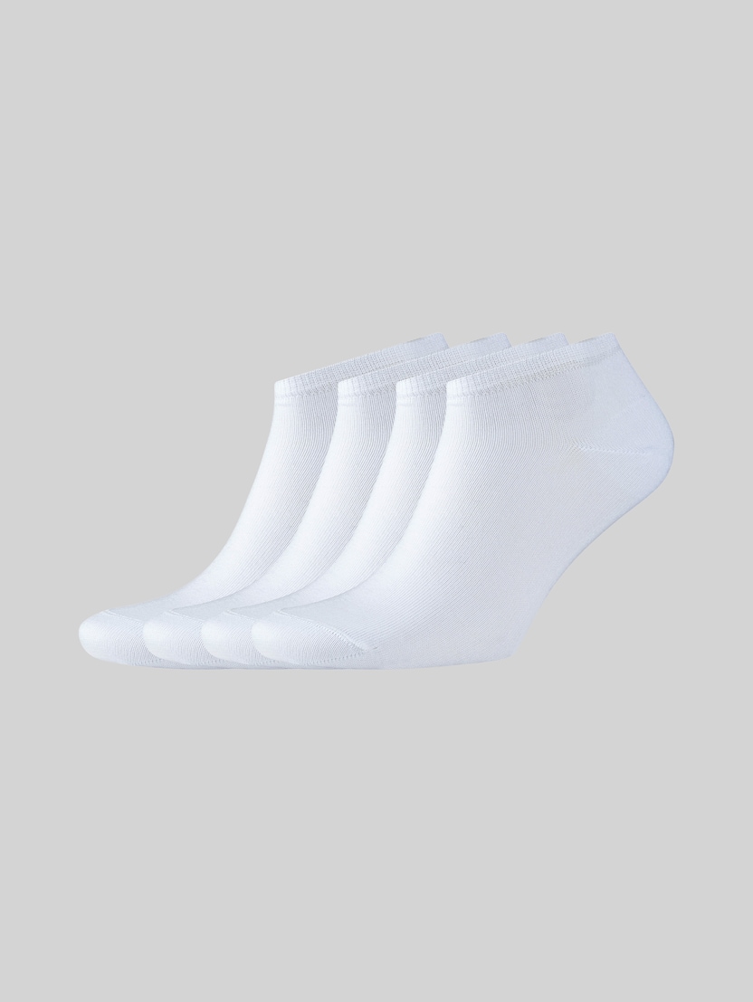 Four Pack Sneaker Sokken door Unisex, white