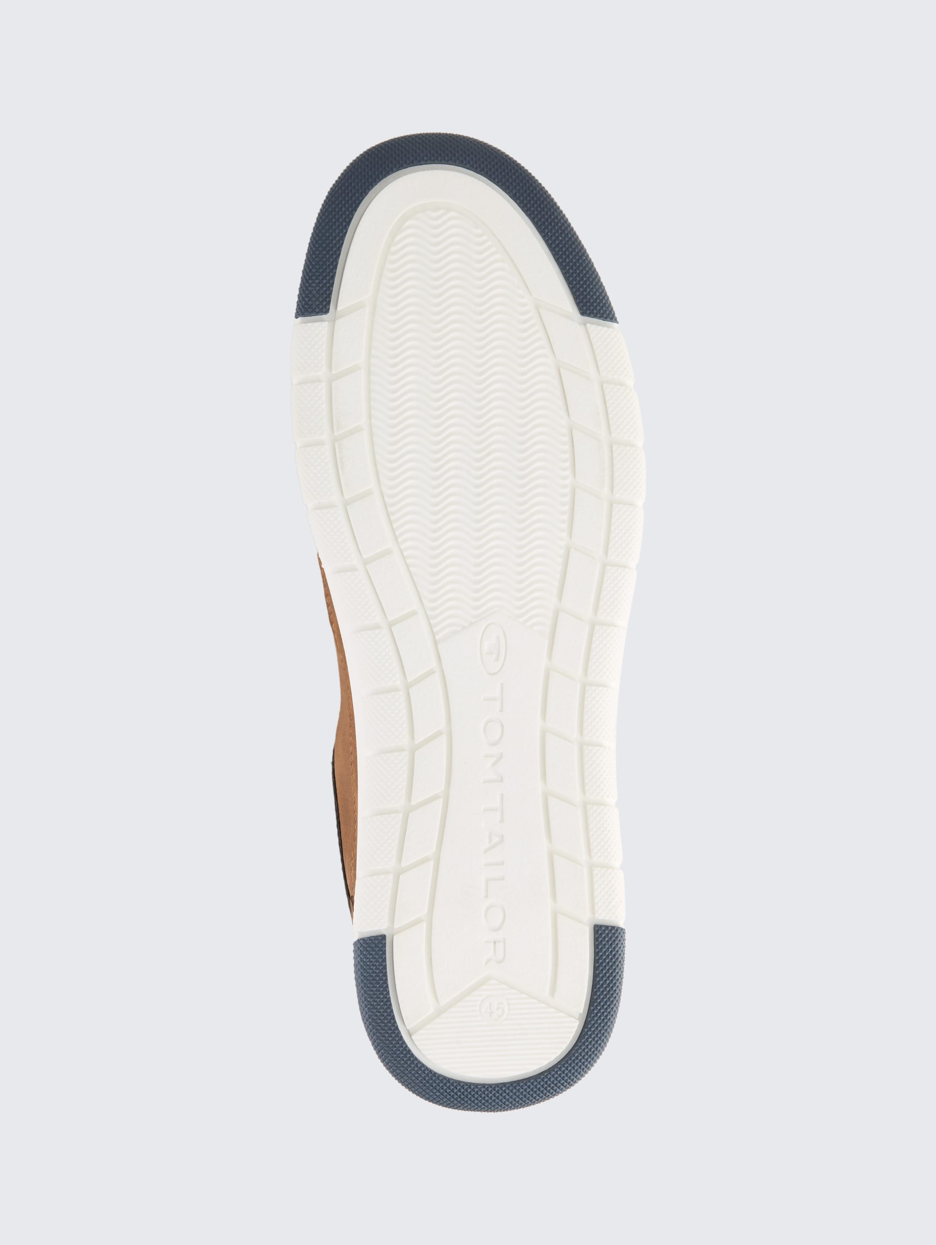 Sneaker aus strukturiertem Lederimitat - cognac - Produkt-Ansicht Sohle