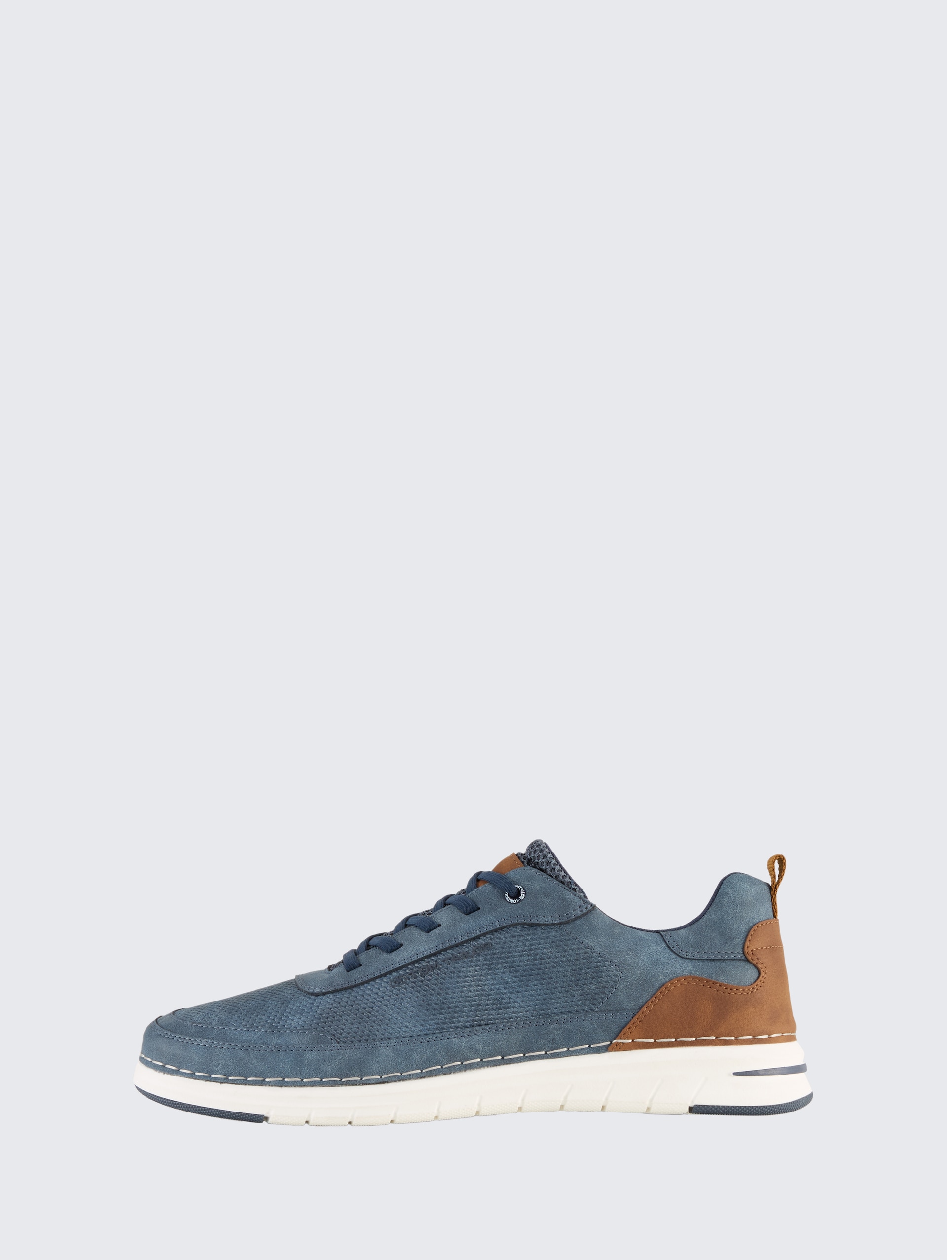 Sneaker aus strukturiertem Lederimitat - blue - seitliche Produkt-Ansicht