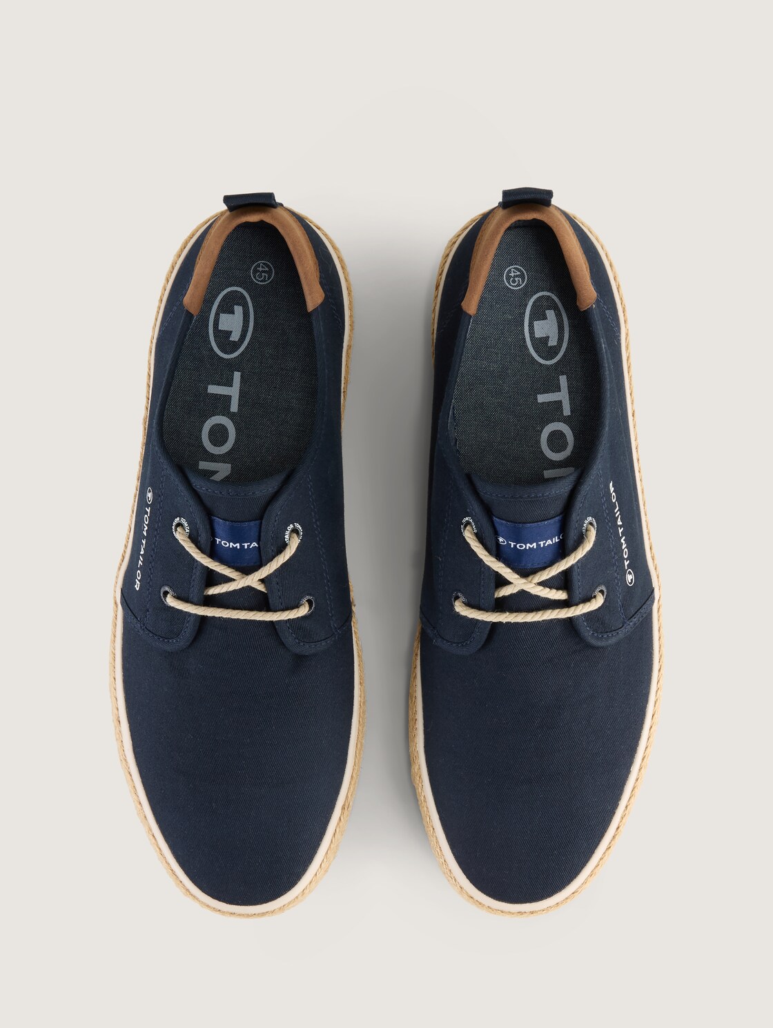 Schnürschuhe mit Bastsohle - navy - Produkt-Ansicht von oben 