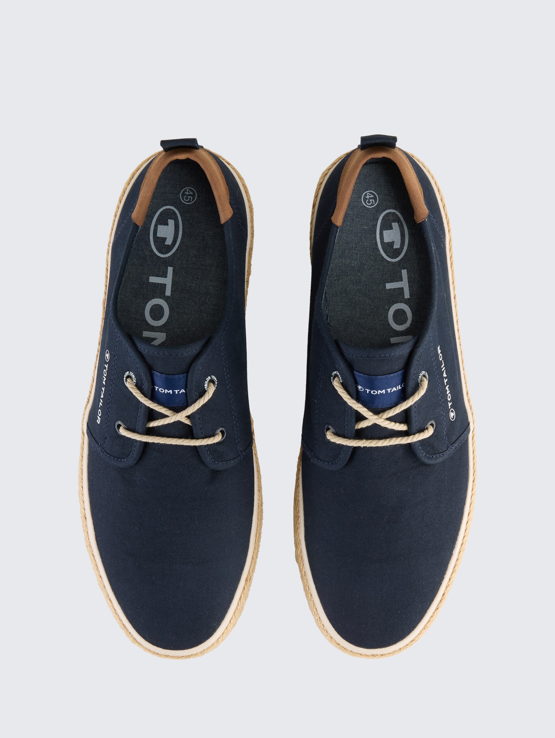 Schnürschuhe mit Bastsohle - navy - Produkt-Ansicht von oben 