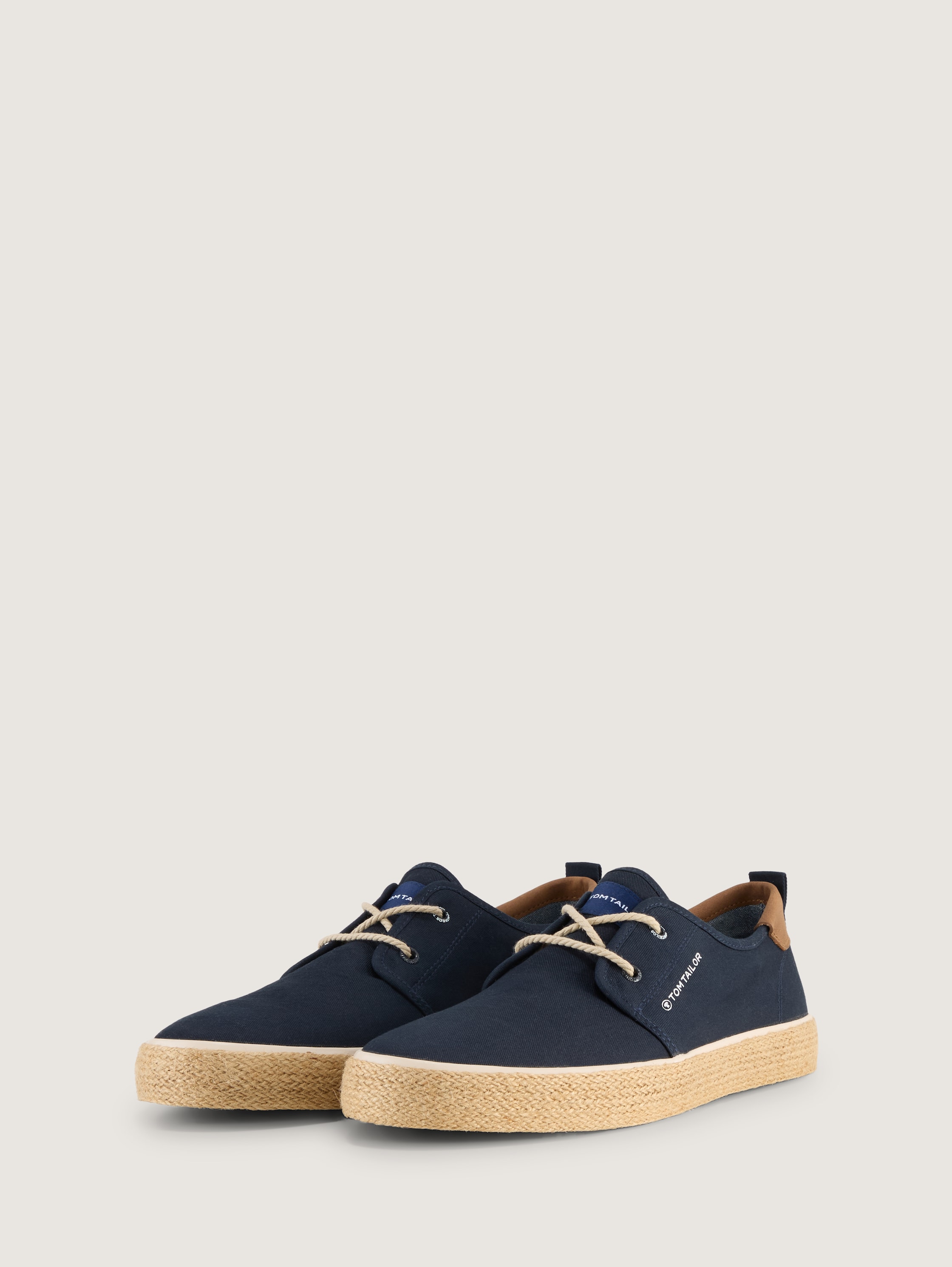 Schnürschuhe mit Bastsohle - navy - 