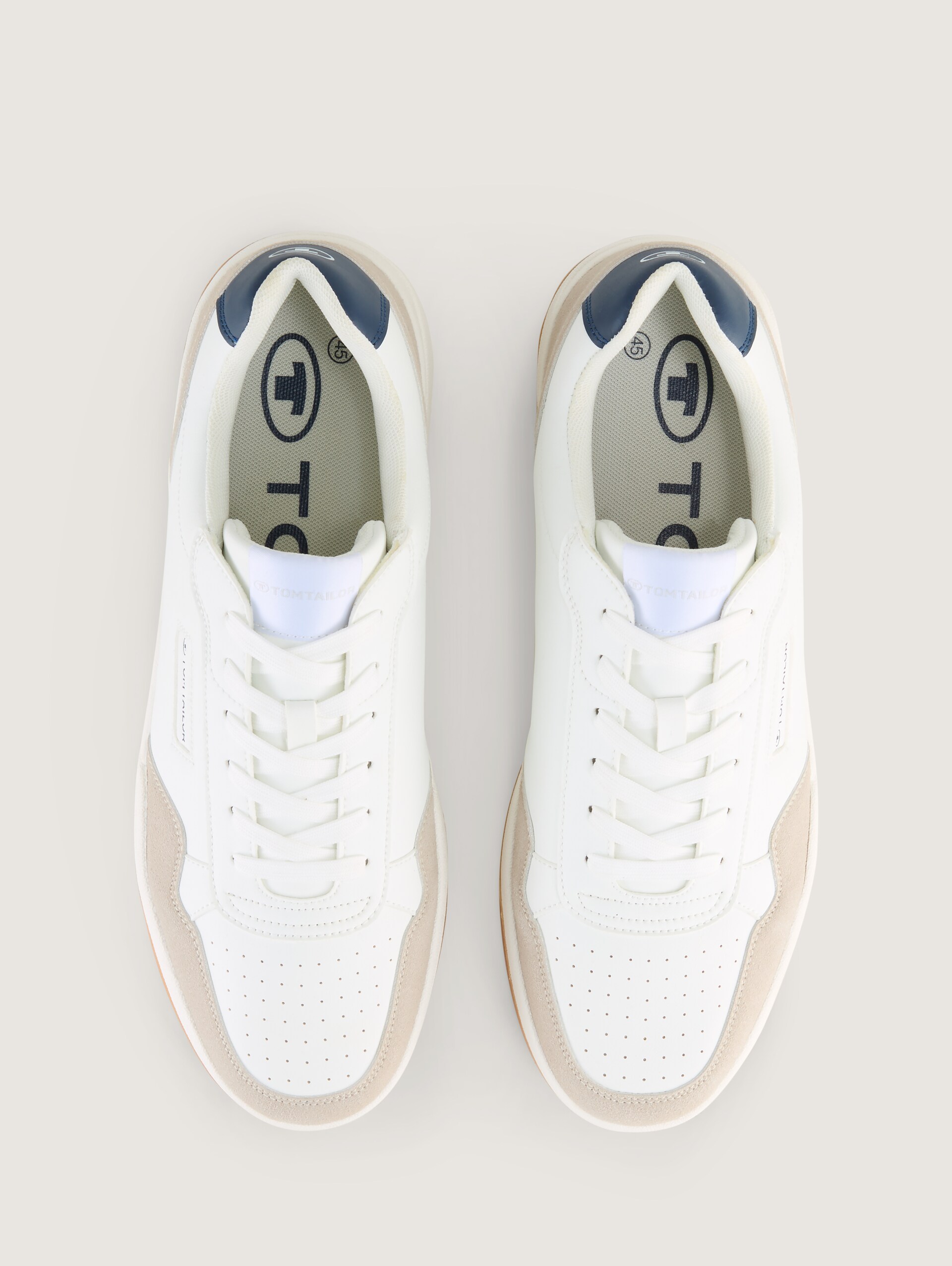 Sneakers met colourblocking - white-navy - Bovenaanzicht product 