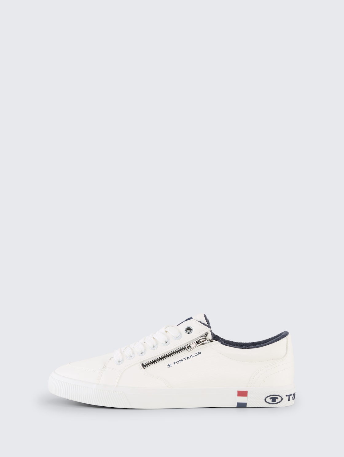 Sneaker mit Reißverschluss-Detail - white - seitliche Produkt-Ansicht