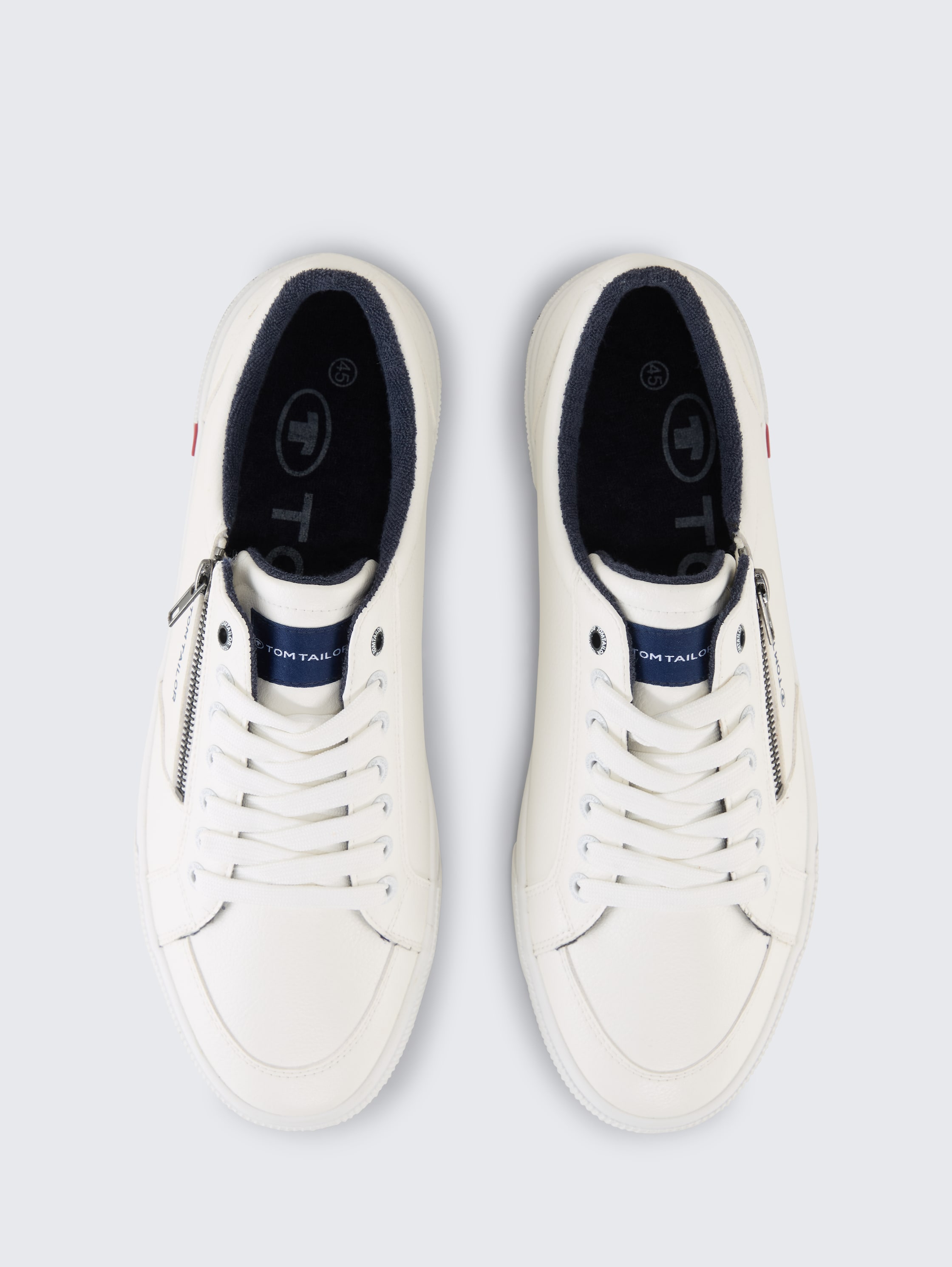 Sneakers with zipper detail - white - Product view from top