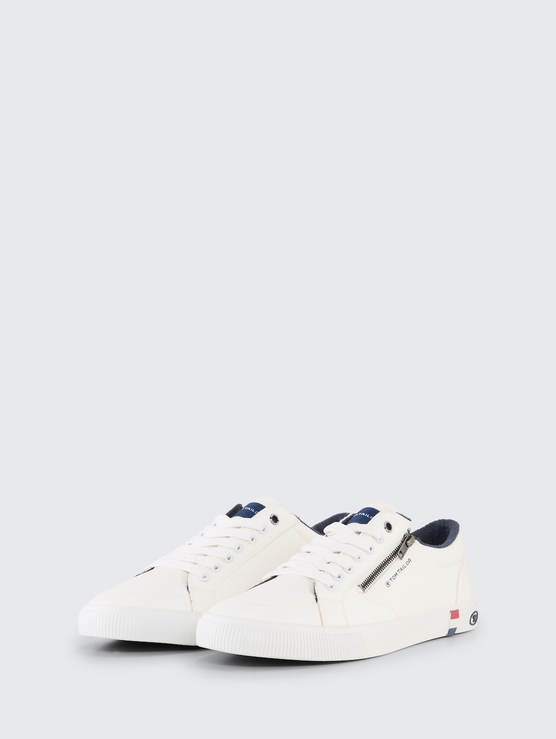 Sneaker mit Reißverschluss-Detail - white - seitliche Produkt-Ansicht