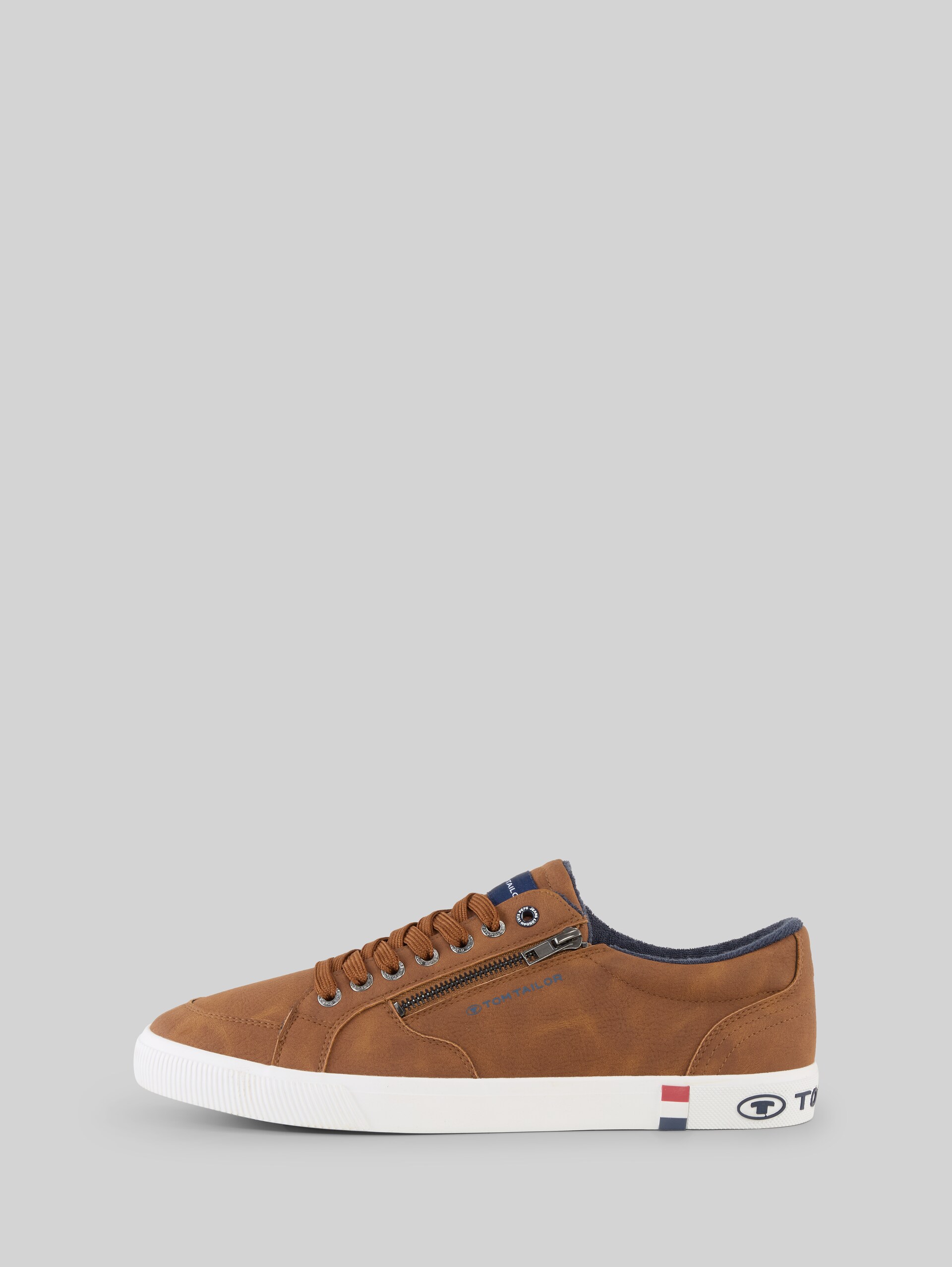 Sneakers with zipper detail - cognac - Product detail view