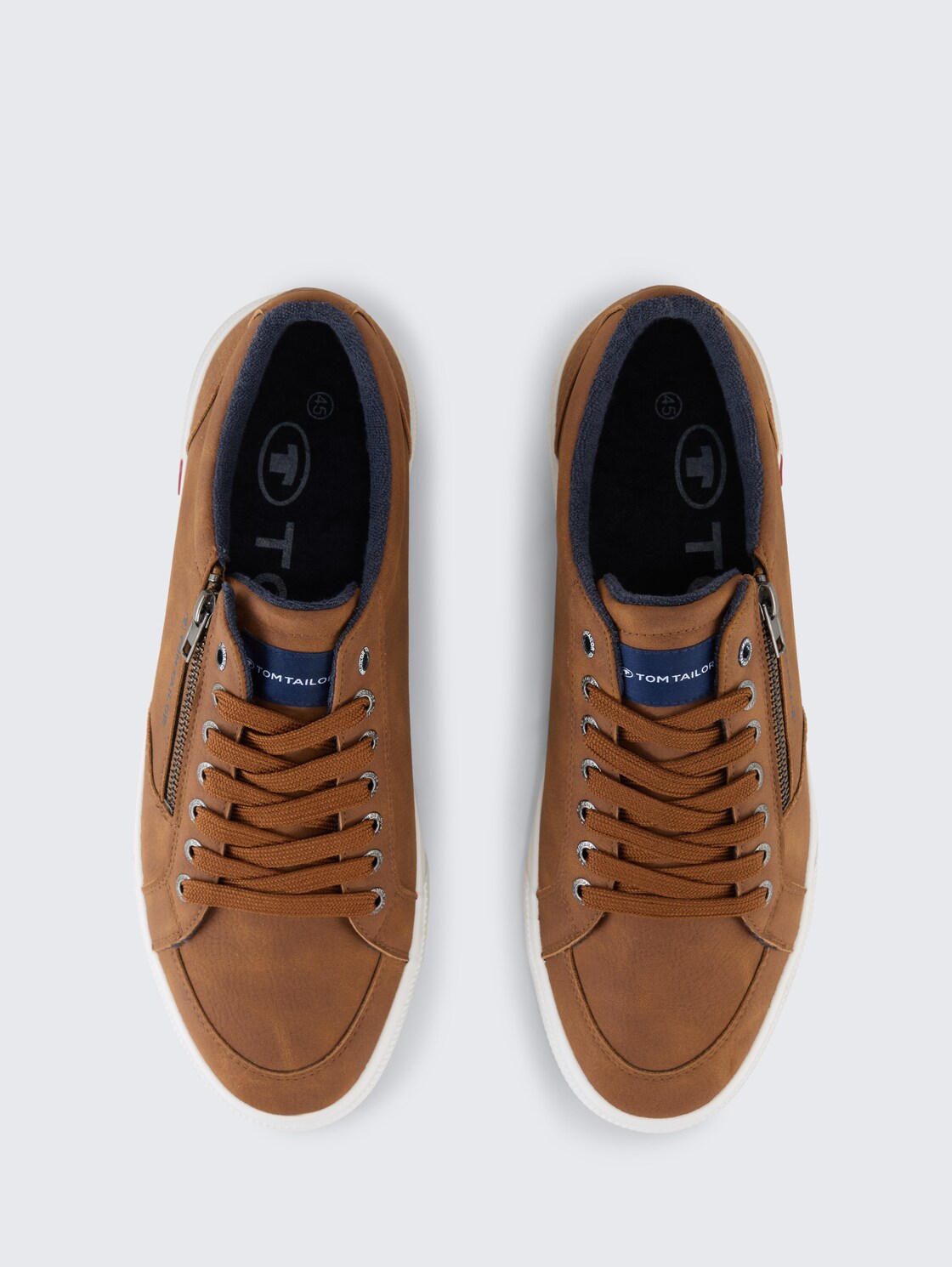 Sneaker mit Reißverschluss-Detail - cognac - Produkt-Ansicht von oben 