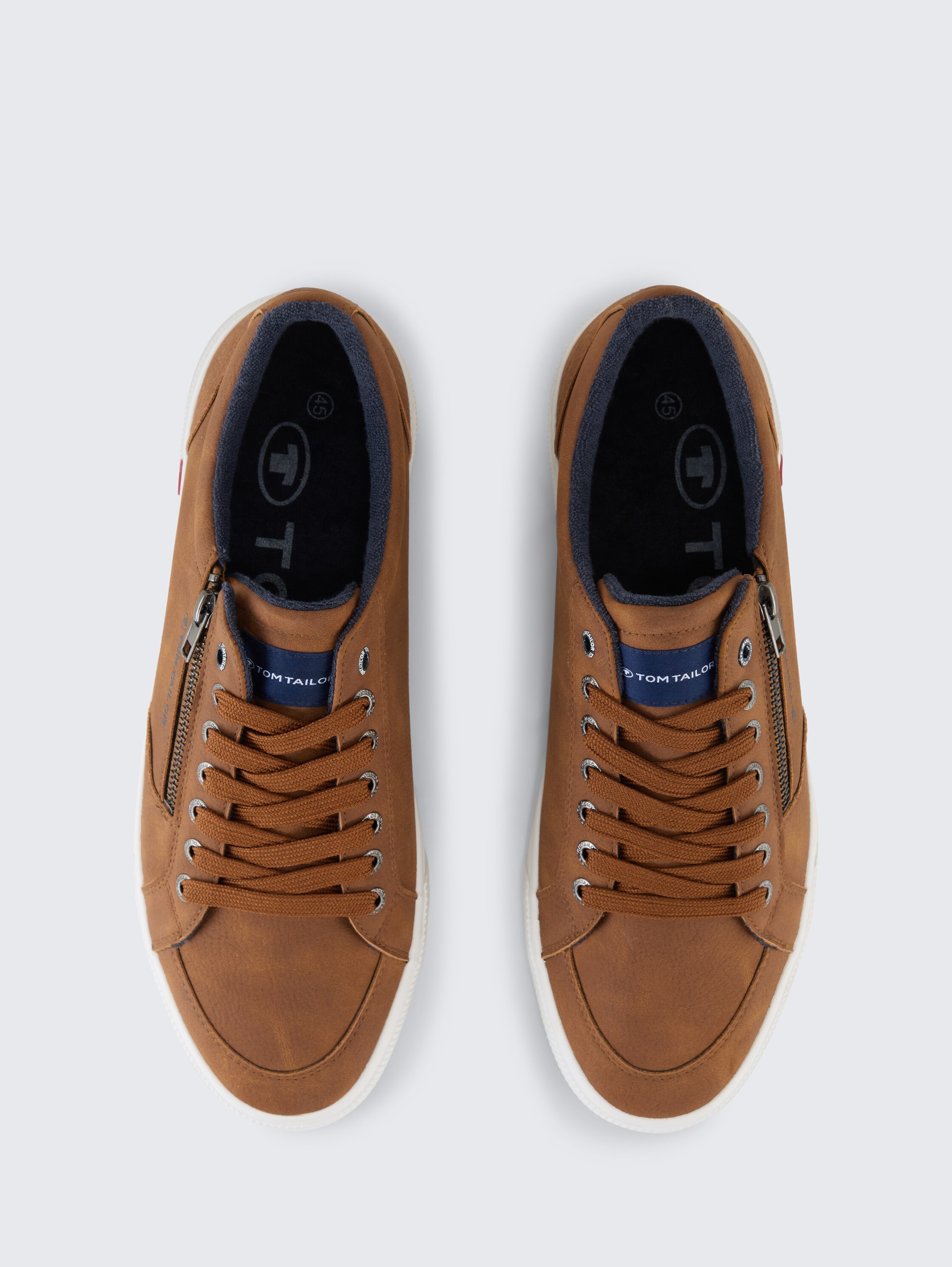 Sneaker mit Reißverschluss-Detail - cognac - Produkt-Ansicht von oben 