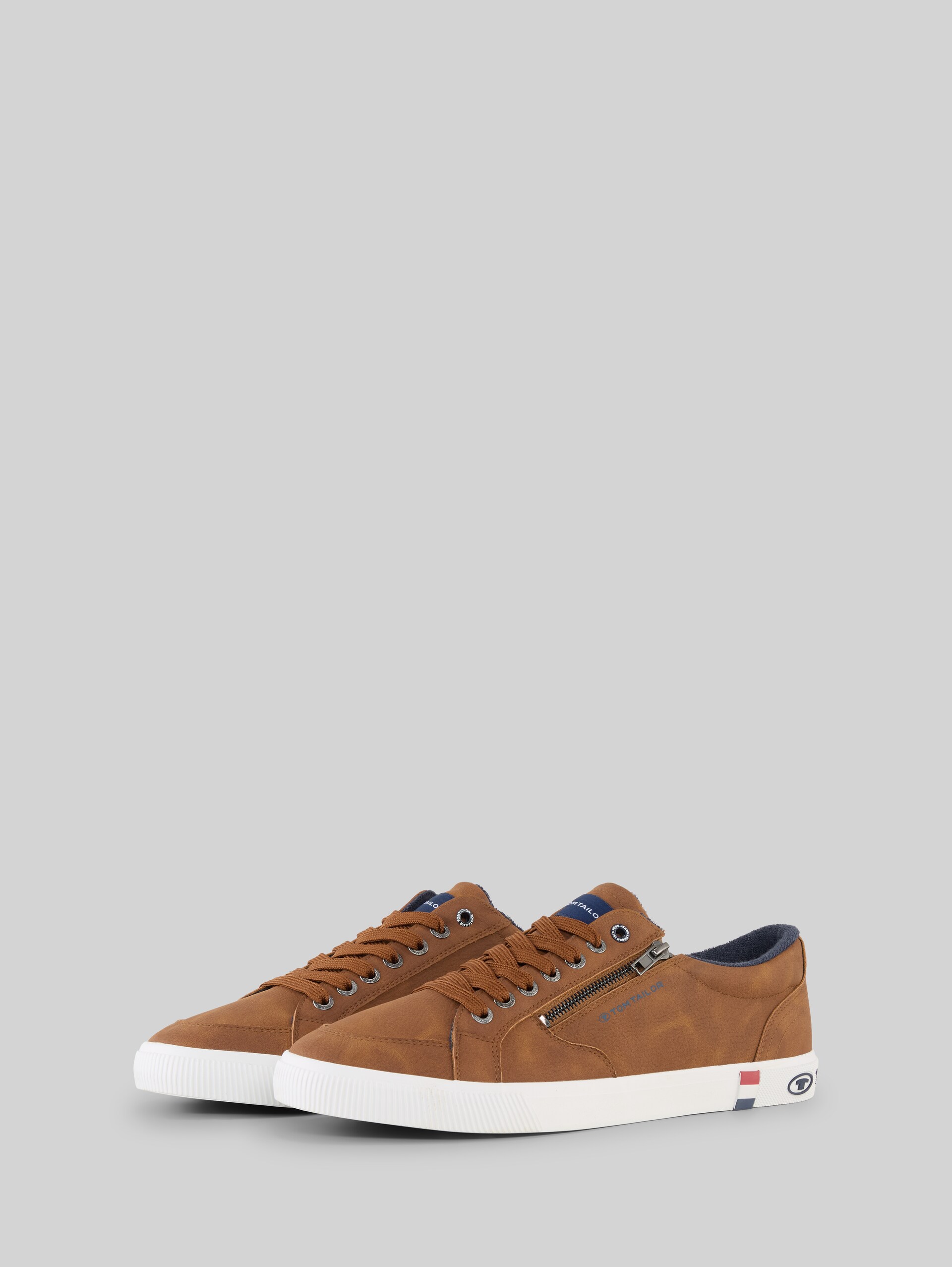Sneakers with zipper detail - cognac - side product view