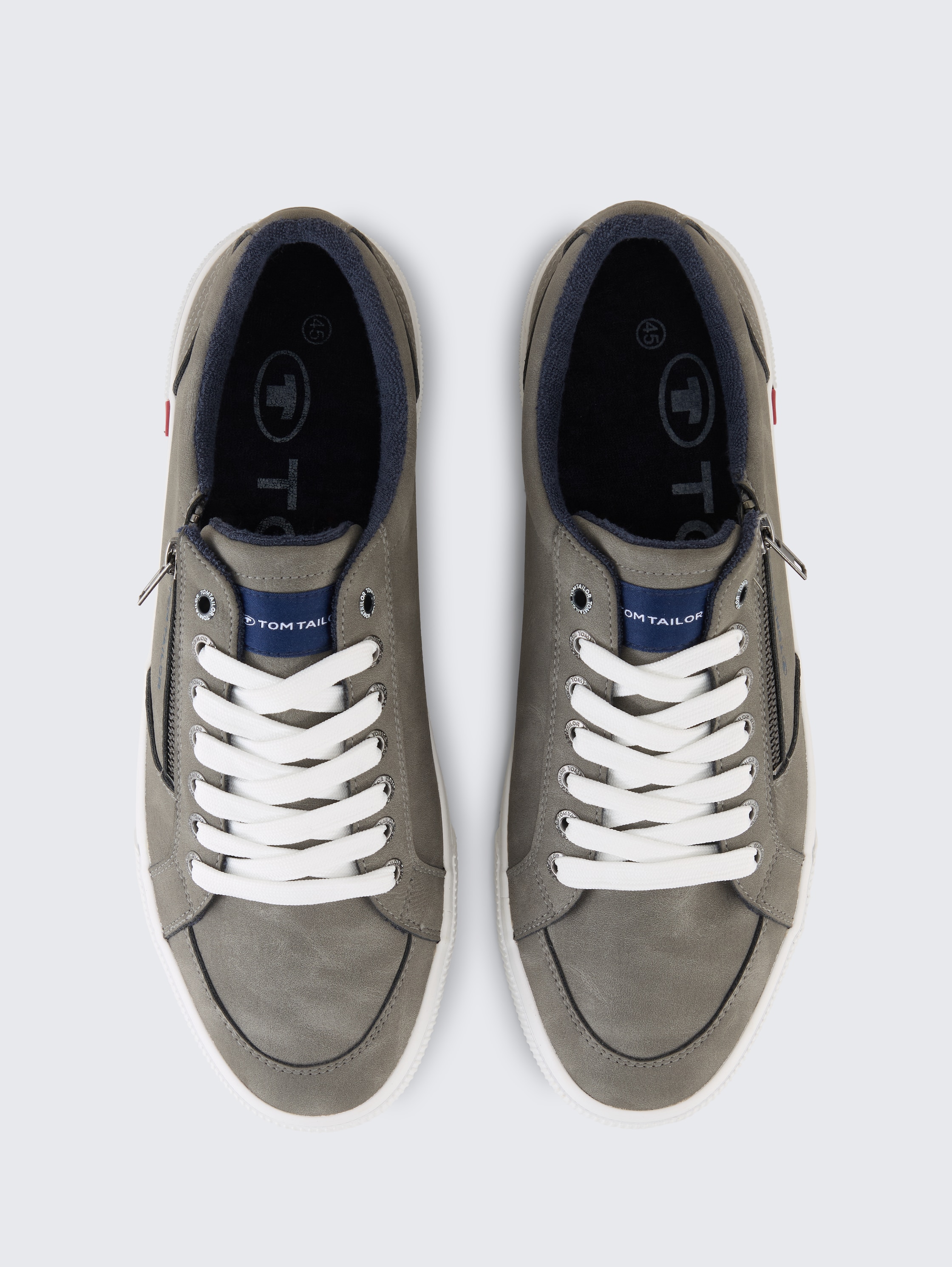 Sneaker mit Reißverschluss-Detail - grey - Produkt-Ansicht von oben 