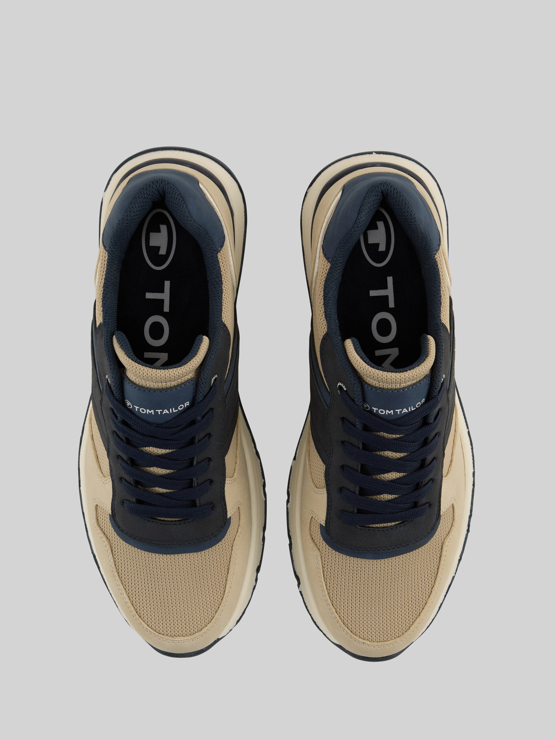 Sneakers with mesh insert - beige - Product view from top 