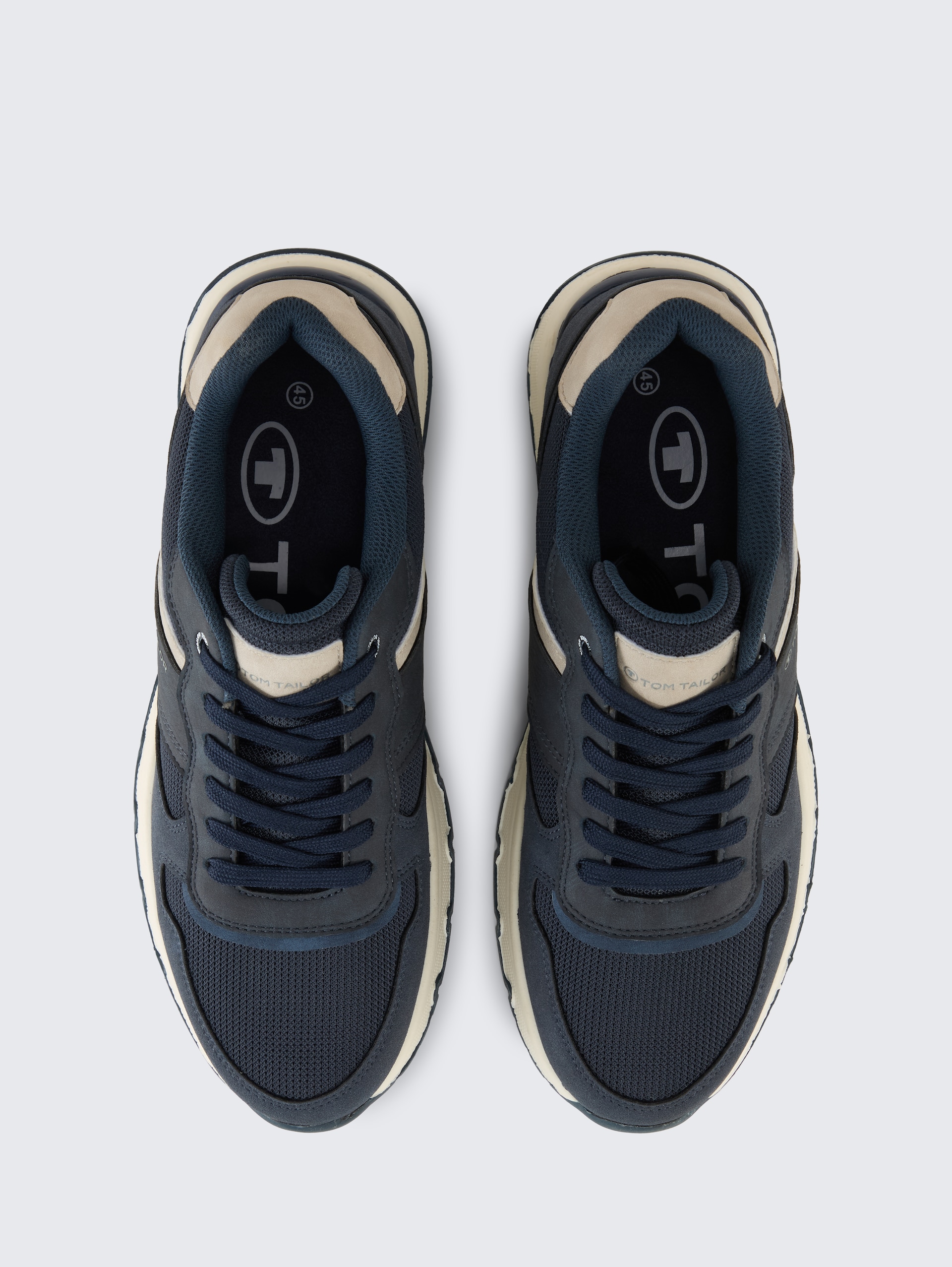 Sneaker mit Mesh-Einsatz - navy - Produkt-Ansicht von oben 